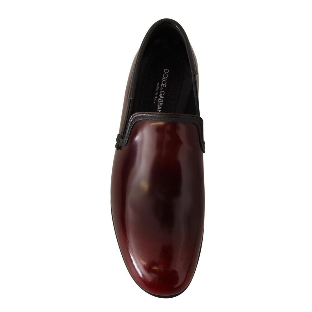 Dolce & Gabbana Dolce & Gabbana Elegant Bordeaux Leather Loafers Size US 7 / EU 40 - 3 Thumbnail
