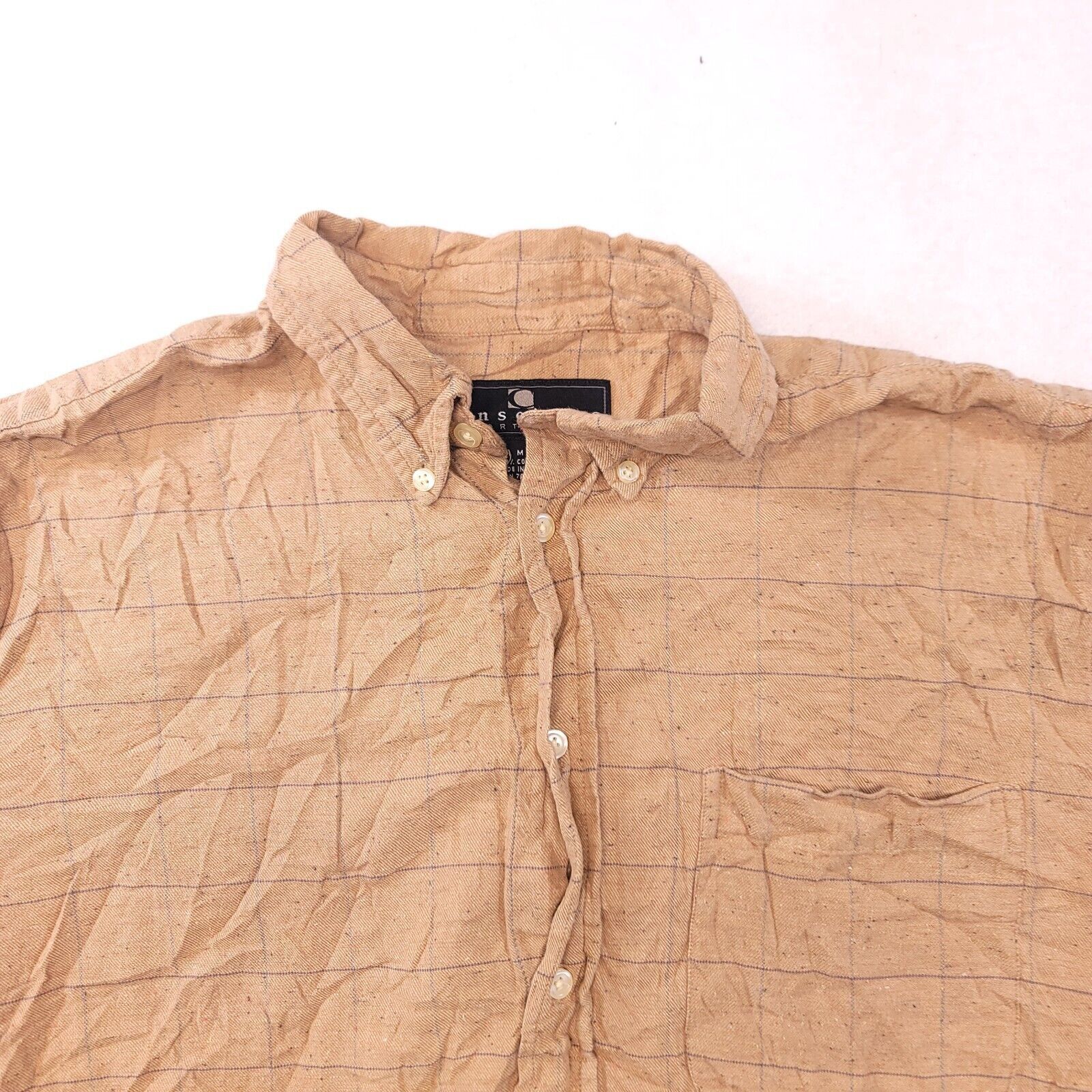 Consensus Sportswear Consensus Windowpane Flannel Shirt Mens Size Medium M Brown Size US M / EU 48-50 / 2 - 1 Thumbnail