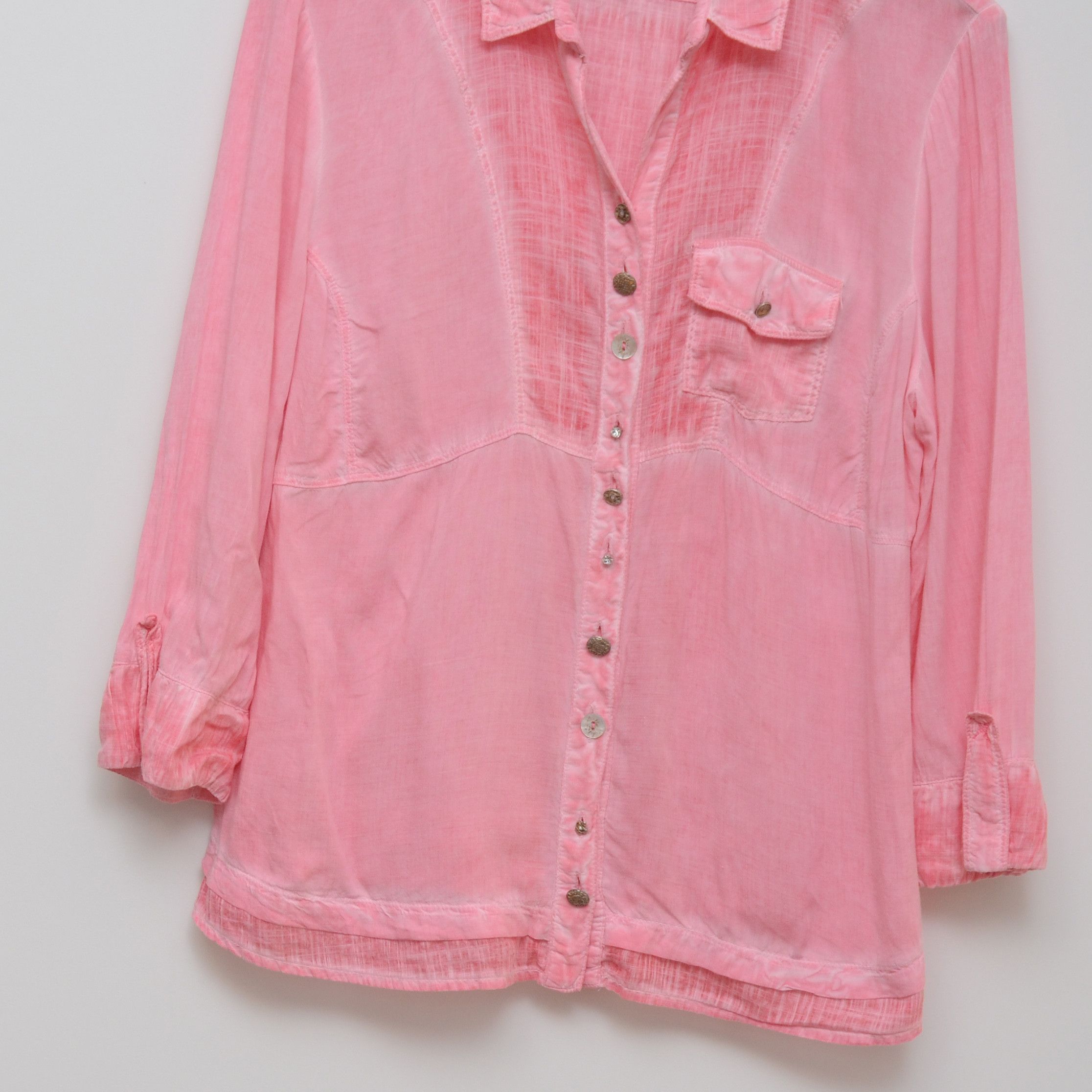 Bottega Desires Bottega by Elisa Cavaletti Pink Capri Blouse Shirt Top L Y2K Size L / US 10 / IT 46 - 3 Thumbnail