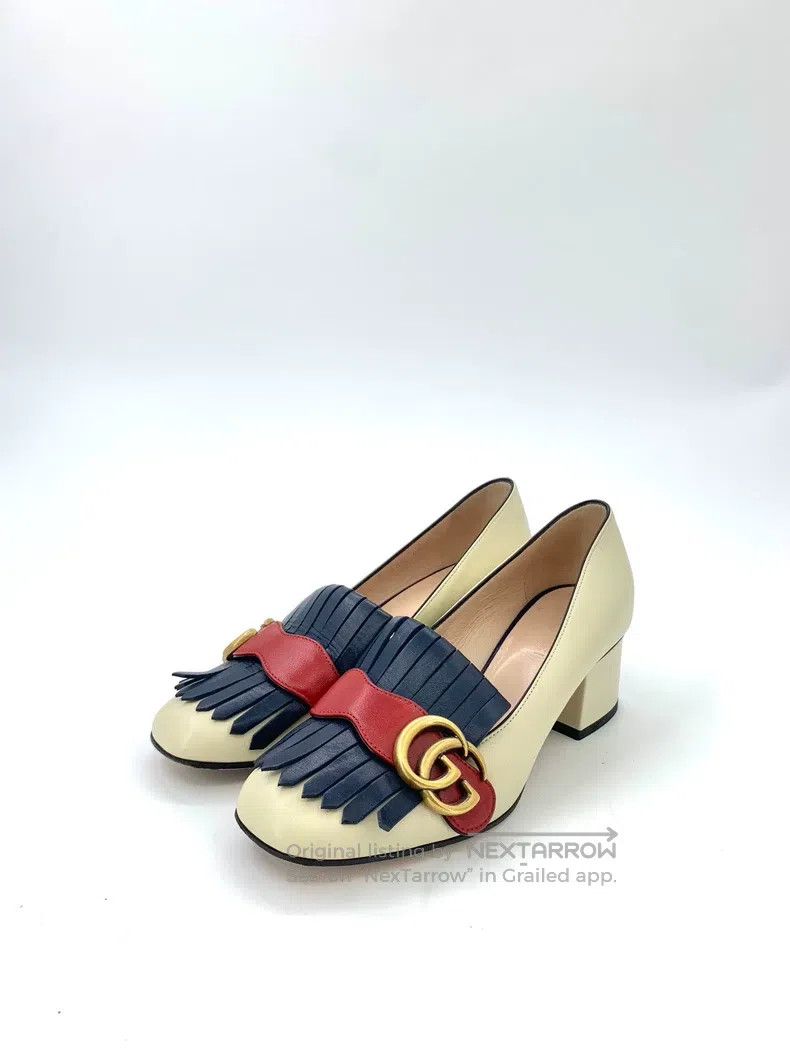Gucci Gucci Colour-blocked tassels Mary Jane thick heels Size US 5 / IT 35 - 1 Thumbnail