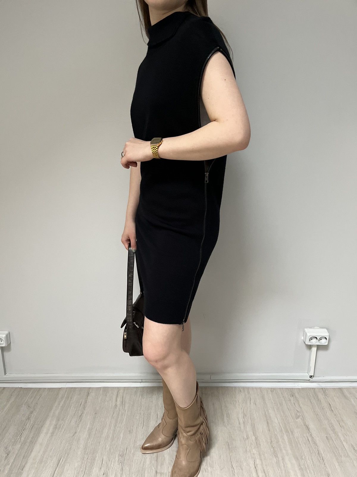 Allsaints Allsaints Kaninda Dress Zip Wool Cashmere Black Size 8 Size M / US 6-8 / IT 42-44 - 3 Thumbnail