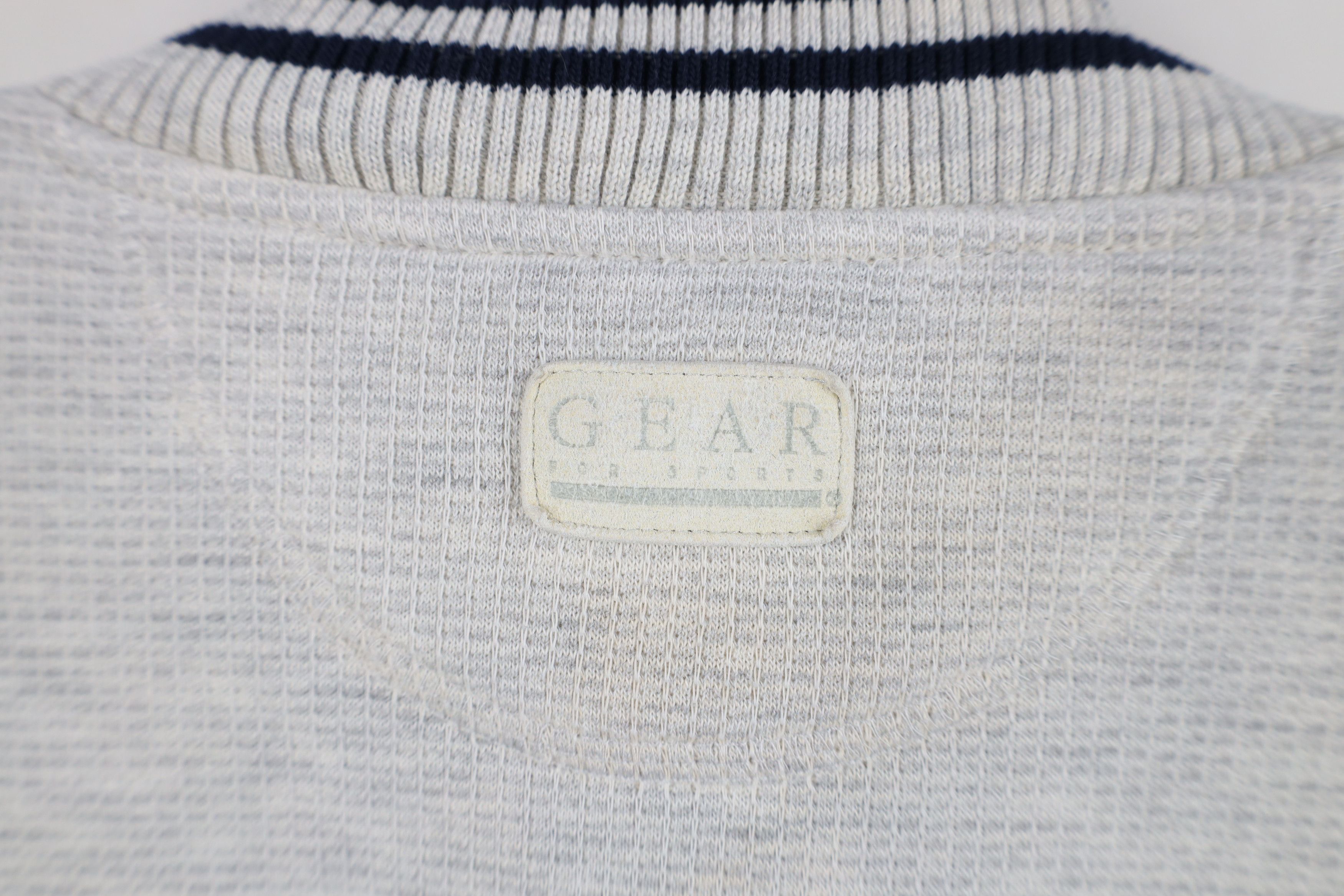 Vintage Vintage 90s Streetwear Striped Golf V-Neck Sweatshirt Gray Size US M / EU 48-50 / 2 - 12 Thumbnail