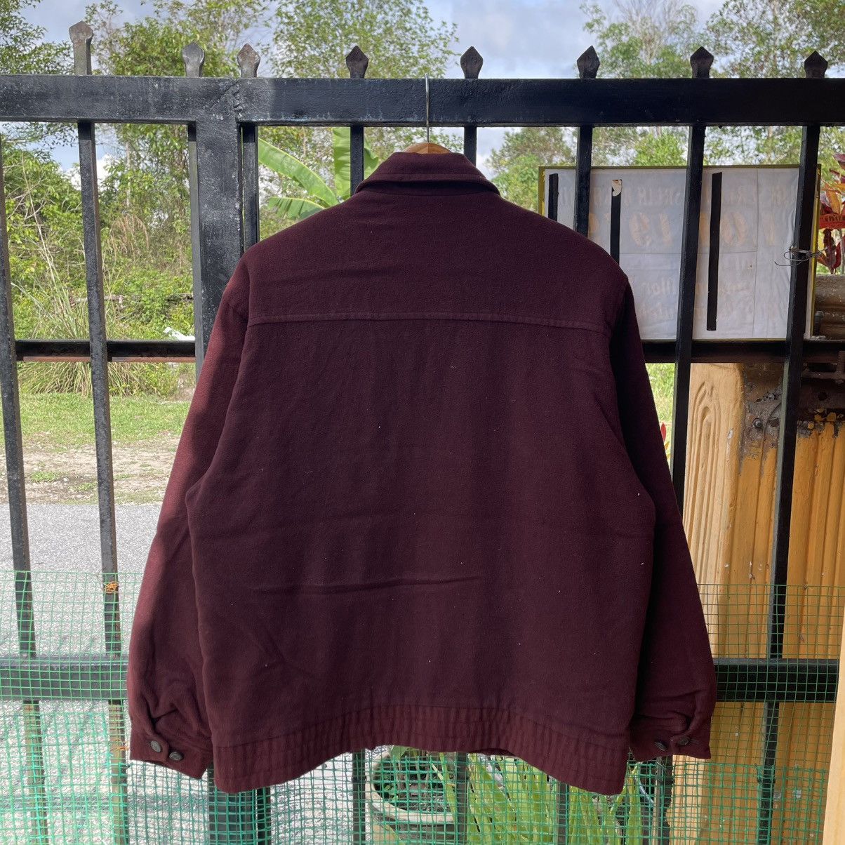 Lee 🔥Vintage Lee Small Logo Full Zipper Wool Maroon Jacket Size US M / EU 48-50 / 2 - 2 Thumbnail