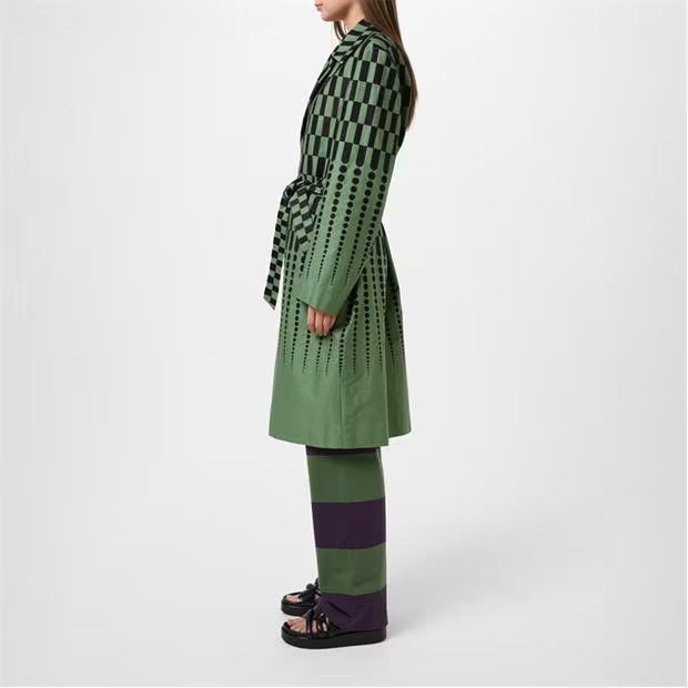 Dries Van Noten o1g2r1mq1024 Coat in Green & Black Size XS / US 0-2 / IT 36-38 - 5 Thumbnail