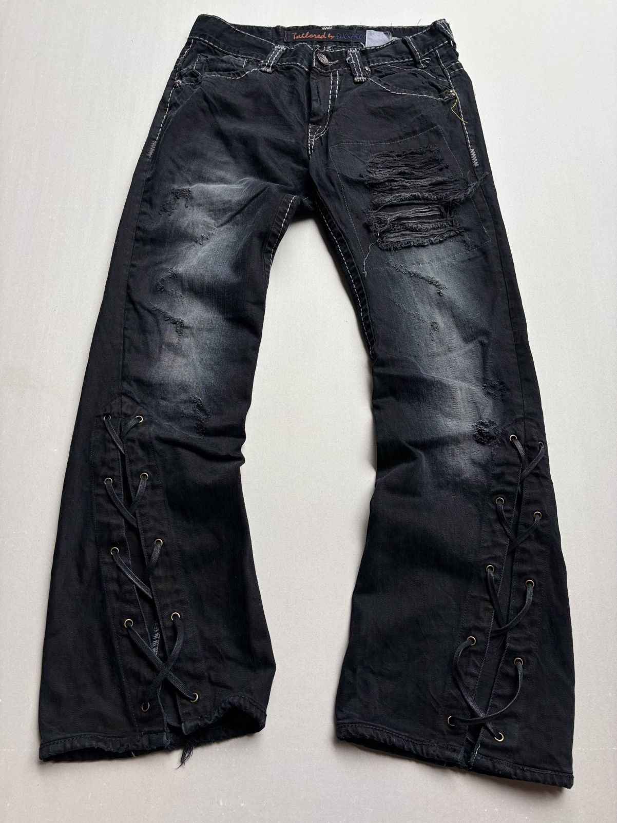Buckaroo lace up flare jeans