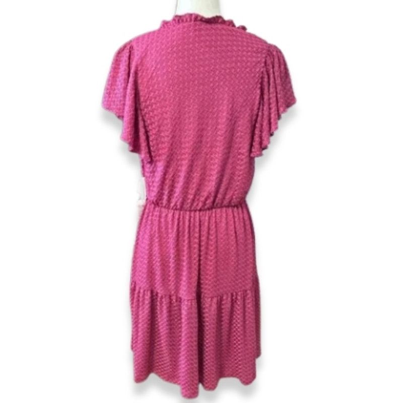 Other London Times Tiered Dress Split Neck Cap Sleeve Pink M NWT Size M / US 6-8 / IT 42-44 - 4 Thumbnail