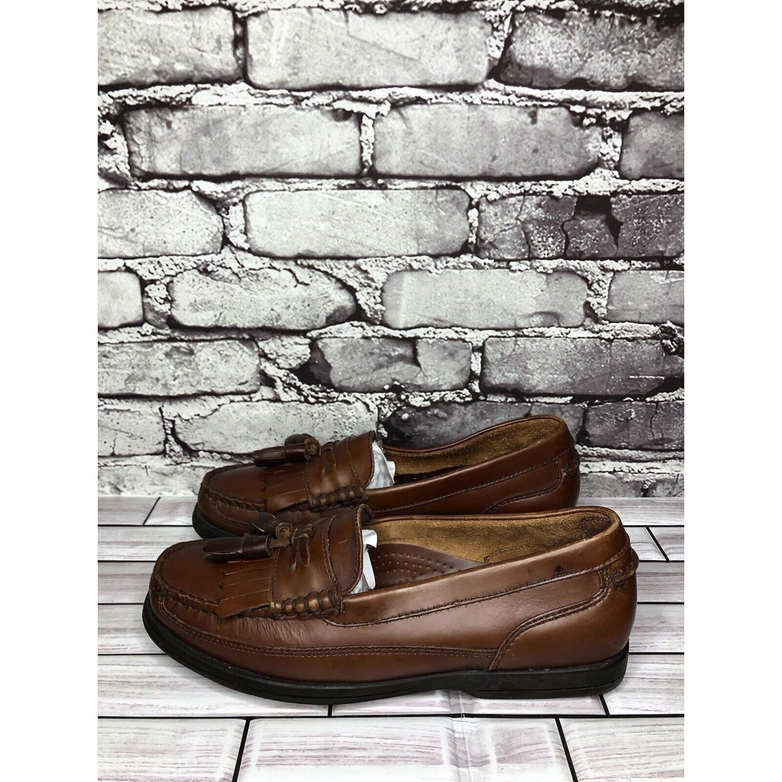 Bass Bass Strout Brown Leather Tassel Loafers SlipOn Casual Shoes Size US 7.5 / EU 40-41 - 20 Thumbnail