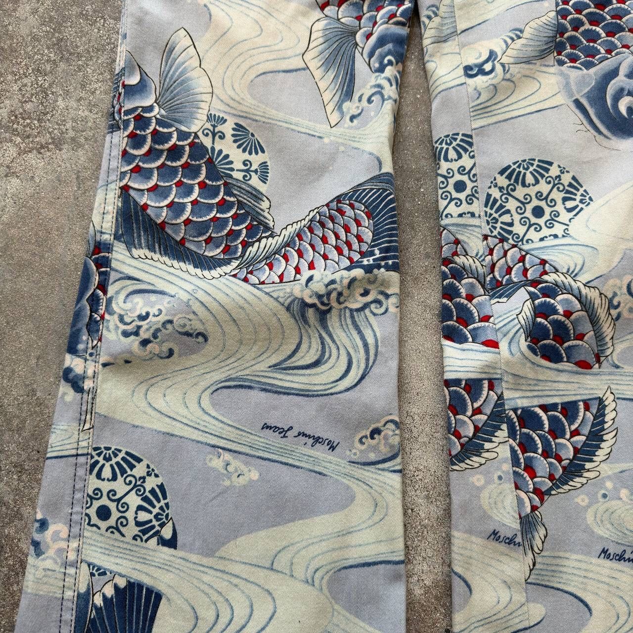 Moschino Moschino Japanese Koi Fish Retro Pants Size 28" / US 6 / IT 42 - 4 Thumbnail