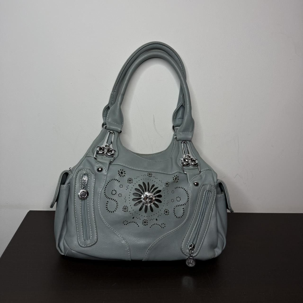 Vintage Vintage Real Leather Bag 2000s y2k Turquoise Womans Size ONE SIZE - 1 Thumbnail