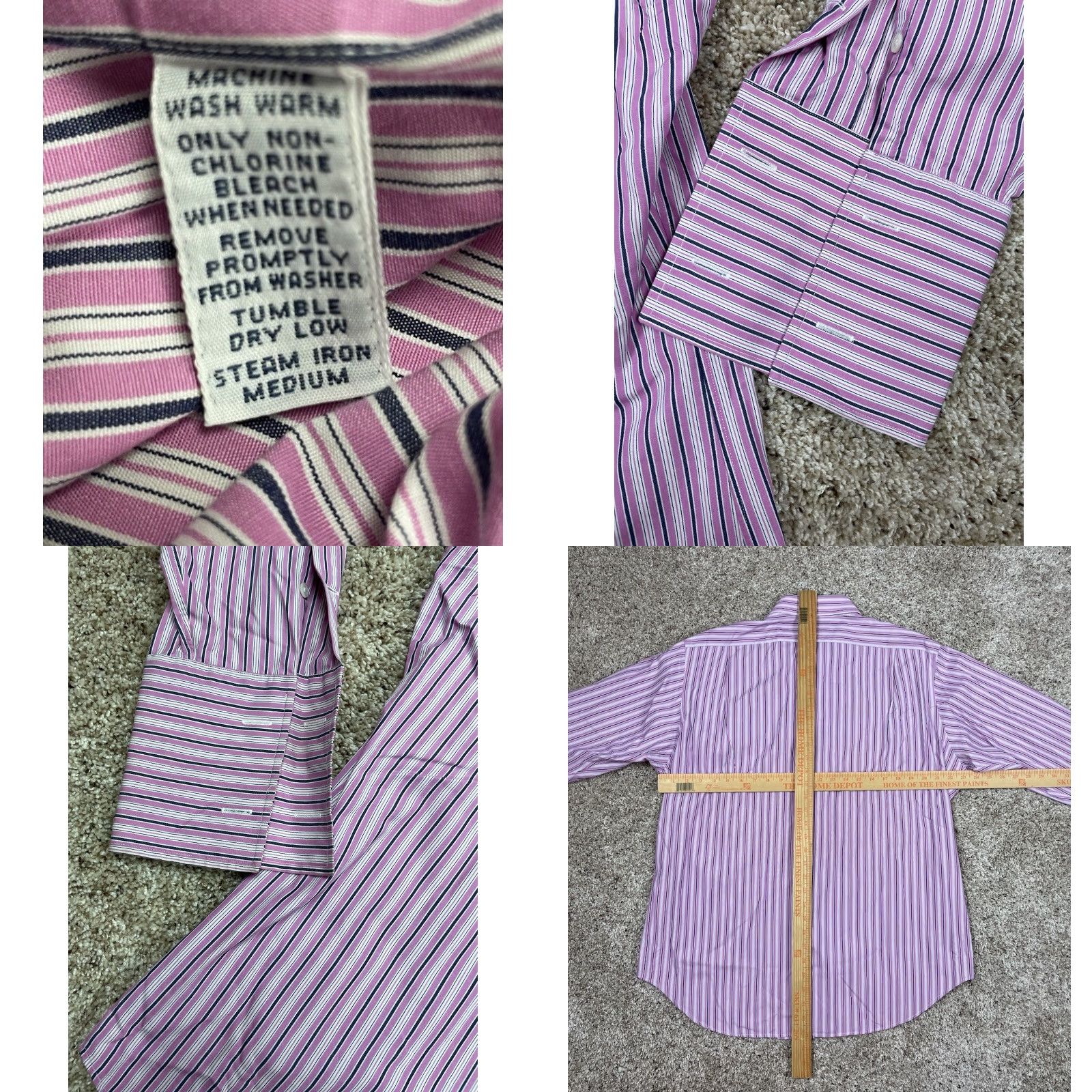 Polo Ralph Lauren VINTAGE Polo Ralph Lauren Shirt 16 1/2-34 Men Pink Curham Classic Fit Striped Size US XL / EU 56 / 4 - 8 Thumbnail