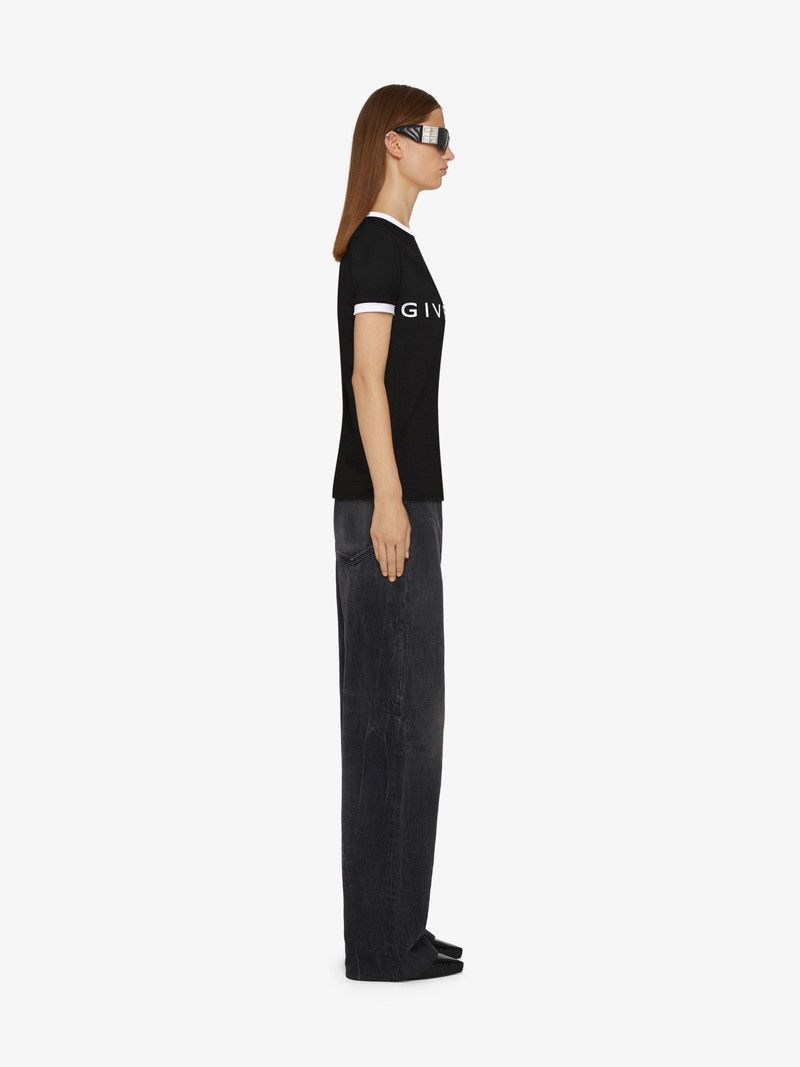 Givenchy o1w1db10326 Ringer T-Shirt in Black/White Size XS / US 0-2 / IT 36-38 - 3 Thumbnail