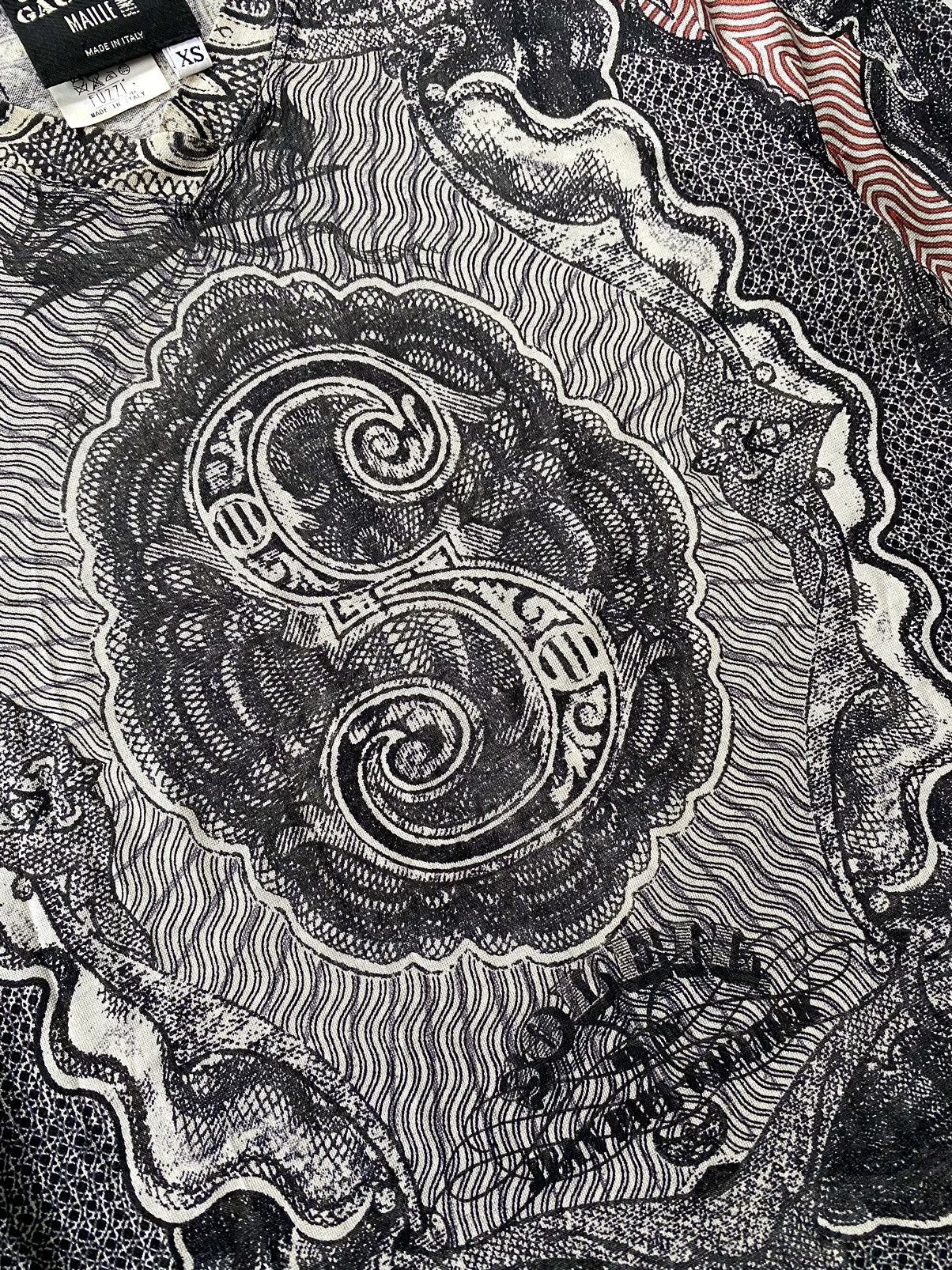 Jean Paul Gaultier SS94 Jean Paul Gaultier Dollar Banknote Tattoo Silk Mesh Top Size XS / US 0-2 / IT 36-38 - 3 Thumbnail