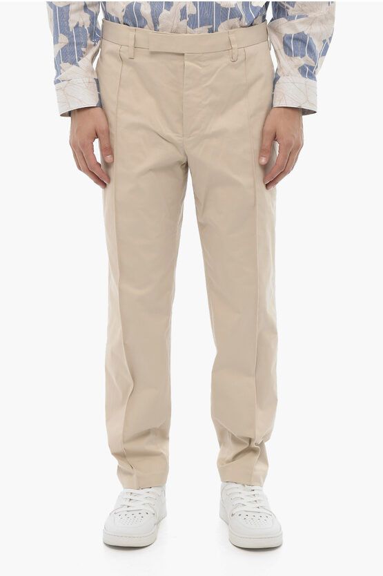 Low-Wait Slim Fit Pants with Belt Loops
