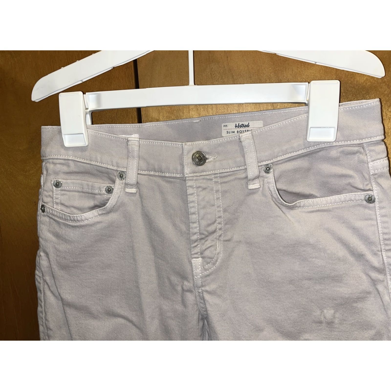 Vintage VINTAGE Red Engine Women's Jeans Slim Boyfriend Crop 26 Gray Cotton Denim Summer Fashion Size 26" / US 2 / IT 38 - 2 Thumbnail