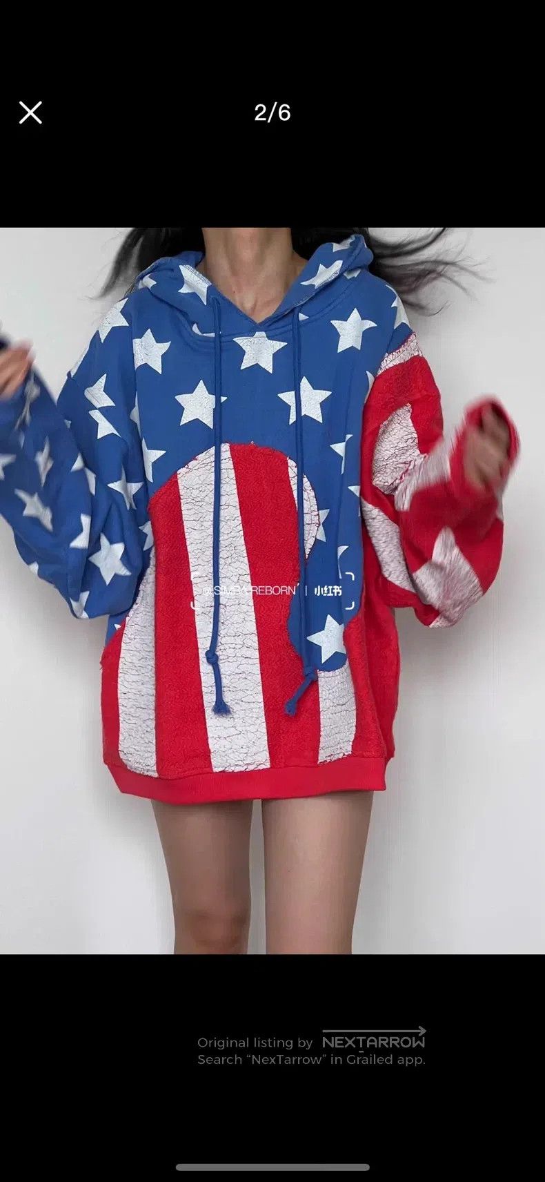 ERL ERL American flag hooded sweatshirt, large logo on the hoo Size US L / EU 52-54 / 3 - 2 Thumbnail