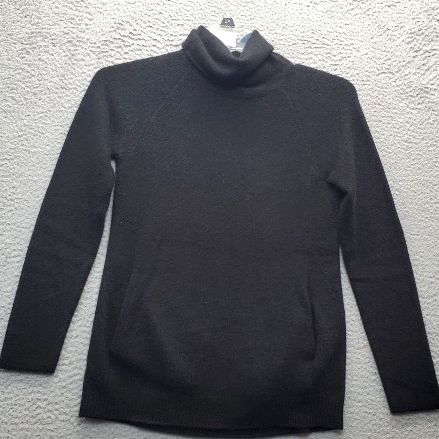 Vintage Max Studio Sweater Women XS Black 2 Ply Cashmere Pocket Long Sleeve Turtle Neck Size XS / US 0-2 / IT 36-38 - 2 Thumbnail