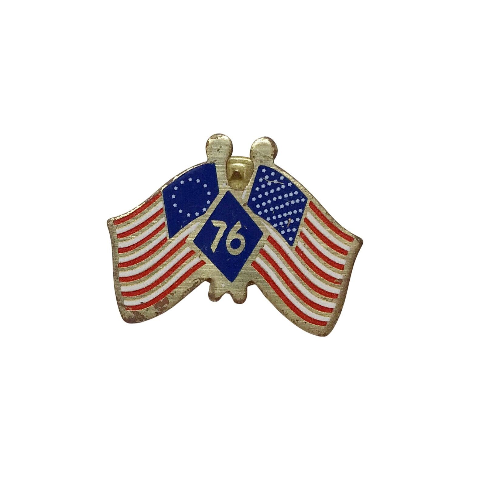 Other 1976 Bicentennial AMERICAN FLAGS w '76' Lapel Pin Size ONE SIZE - 2 Thumbnail