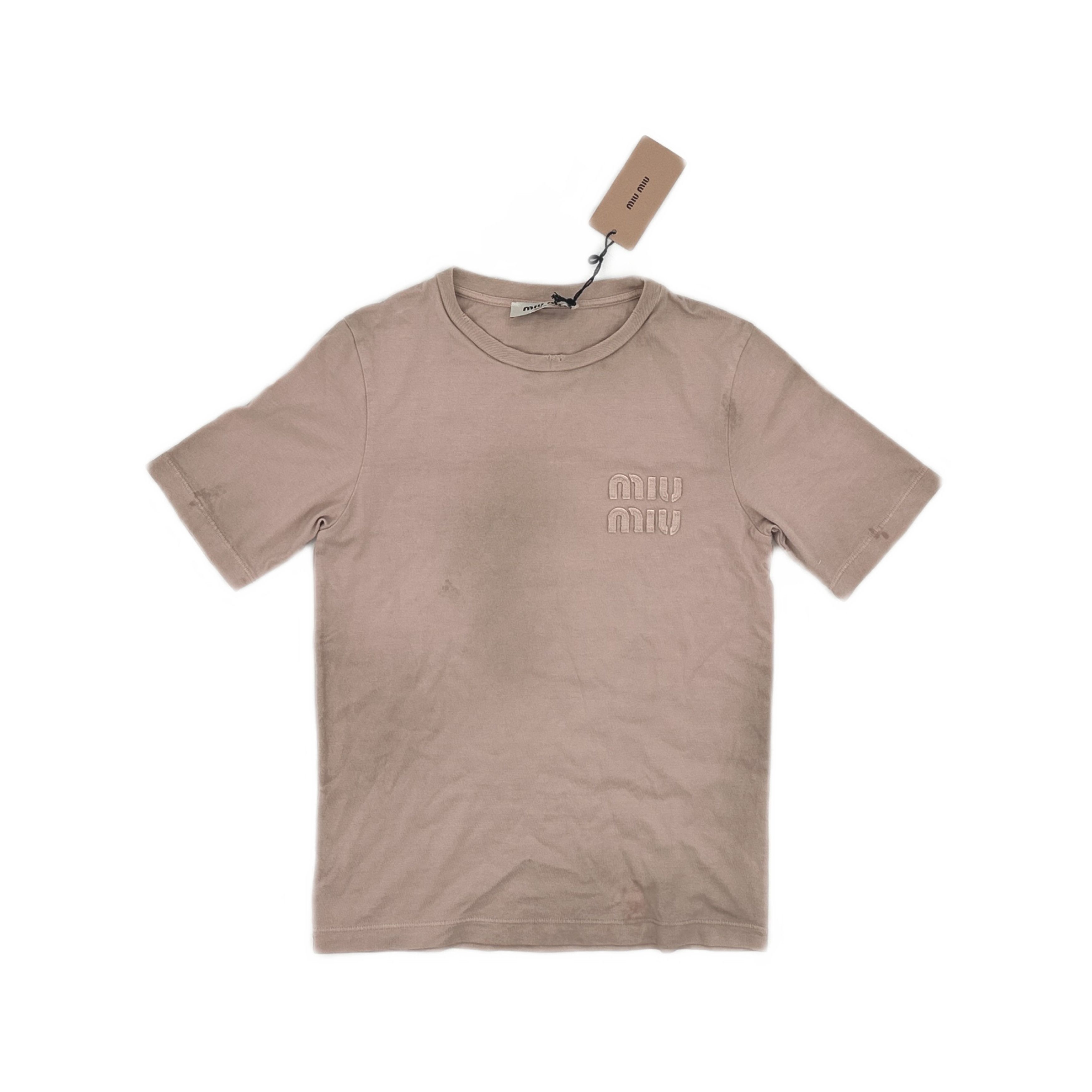 Miu Miu Miu Miu Logo Embroidery T-Shirt Size S Size S / US 4 / IT 40 - 1 Thumbnail