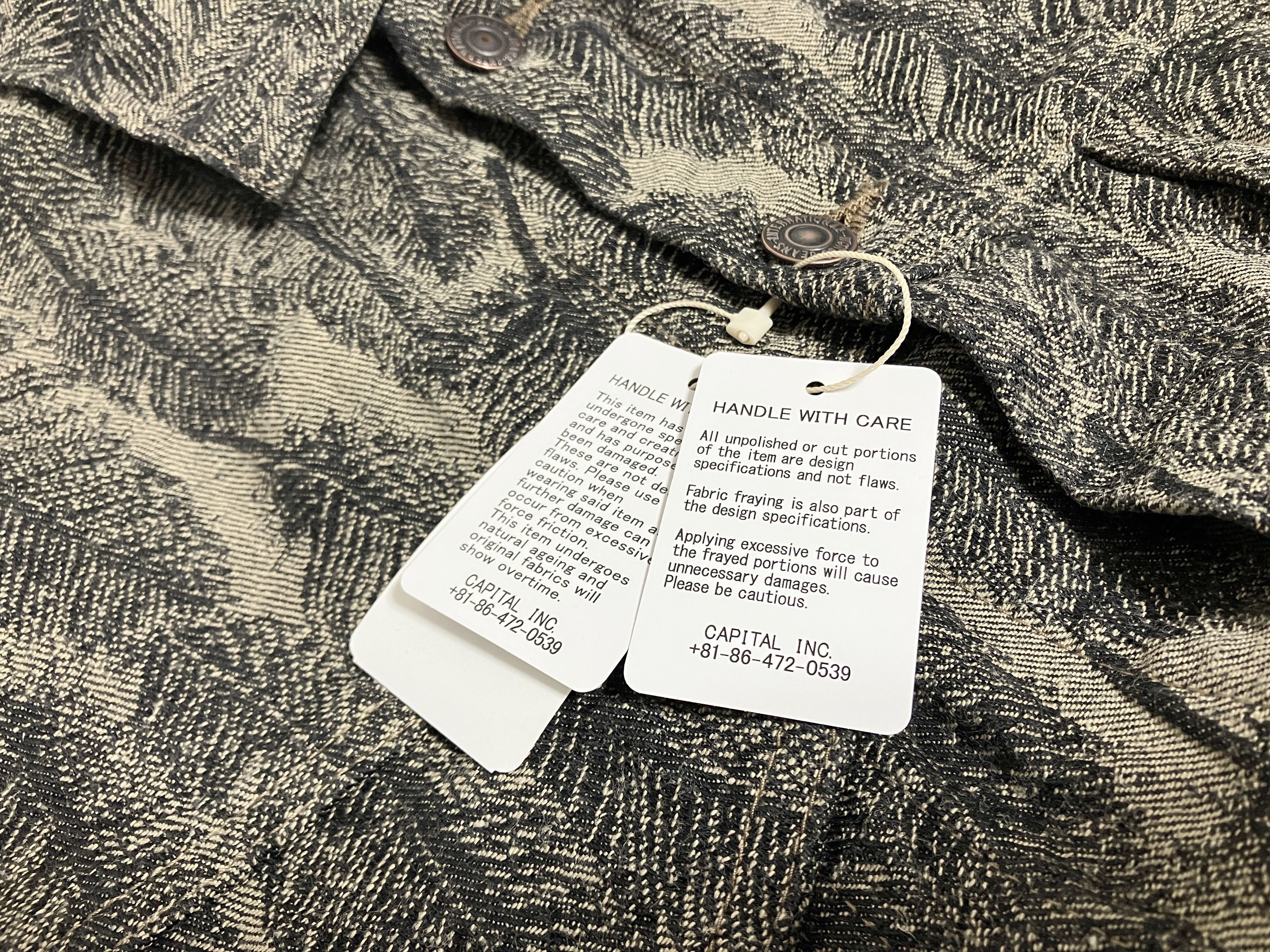 Kapital Kapital 12oz Magpie feather Denim 3rd Jacket black beige new Size US XL / EU 56 / 4 - 5 Thumbnail