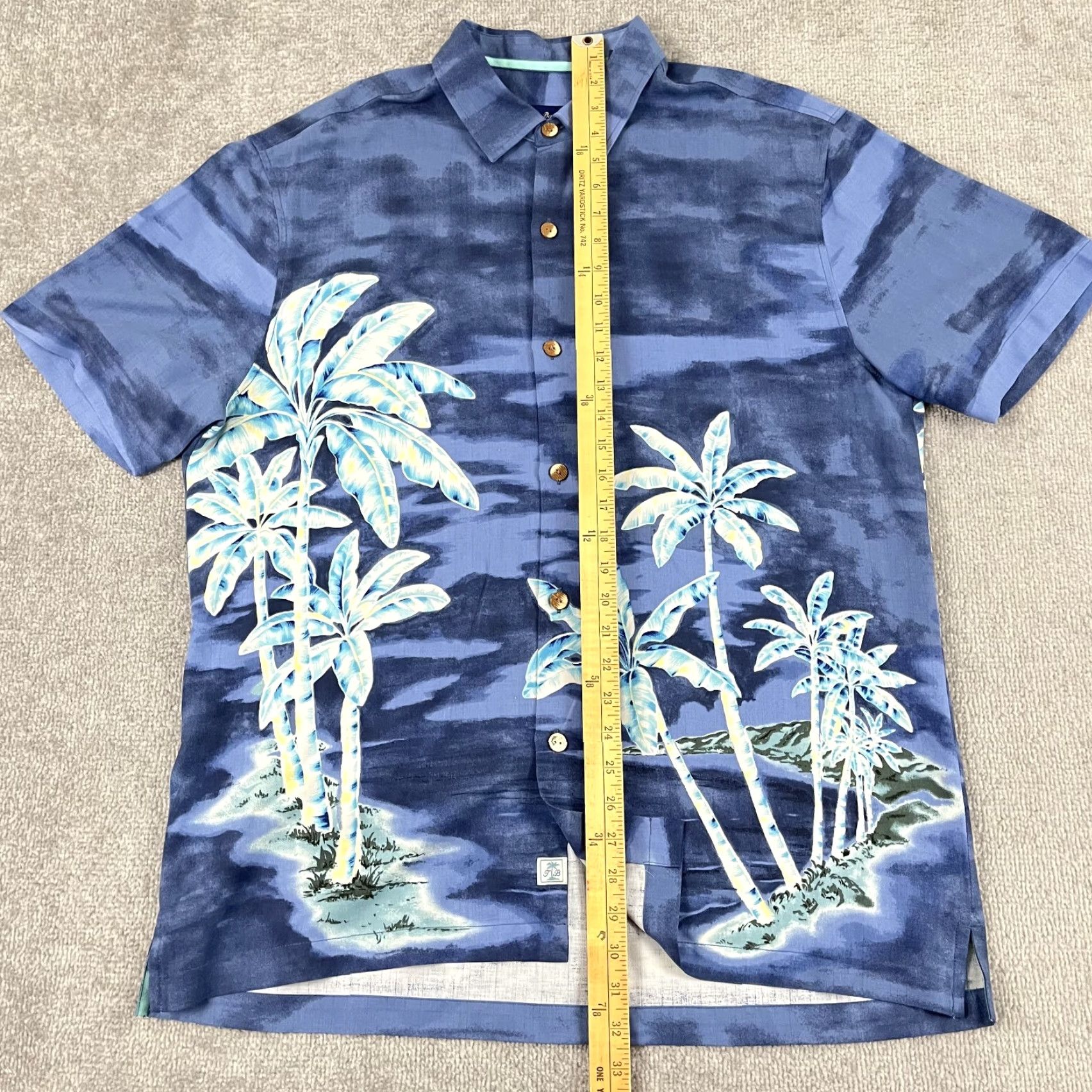 Tommy Bahama TOMMY BAHAMA Shirt Men L Blue Palm Trees 100% Silk Hawaiian Resort Button Up Regular Fit Short Sleeve Size US L / EU 52-54 / 3 - 3 Thumbnail