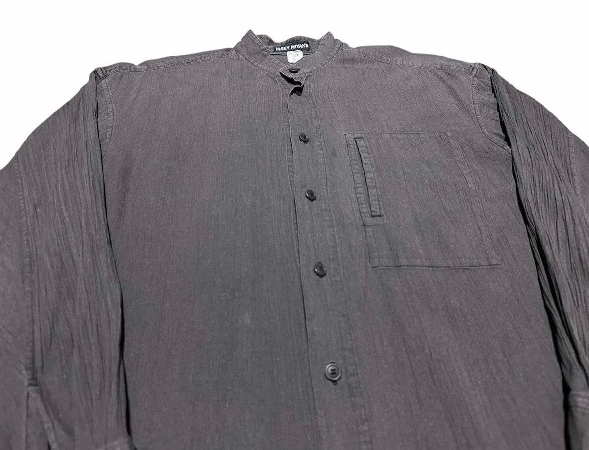 Issey Miyake 🔥Rare Vintage Issey Miyake Pleats Rayon Shirt Collarless Size US L / EU 52-54 / 3 - 5 Thumbnail