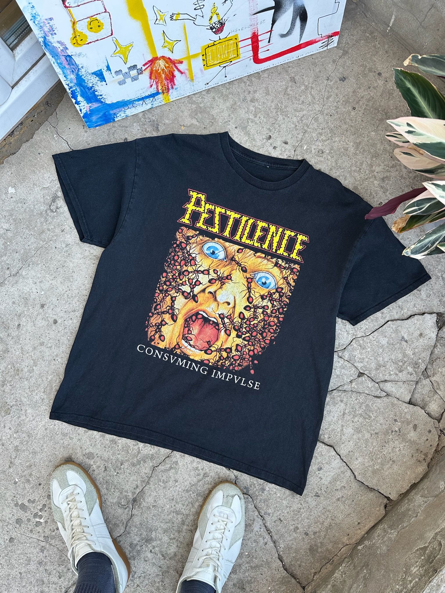 Japanese Brand Pestilence Consvming Impvlse Printed Tshirt Size US XL / EU 56 / 4 - 1 Thumbnail