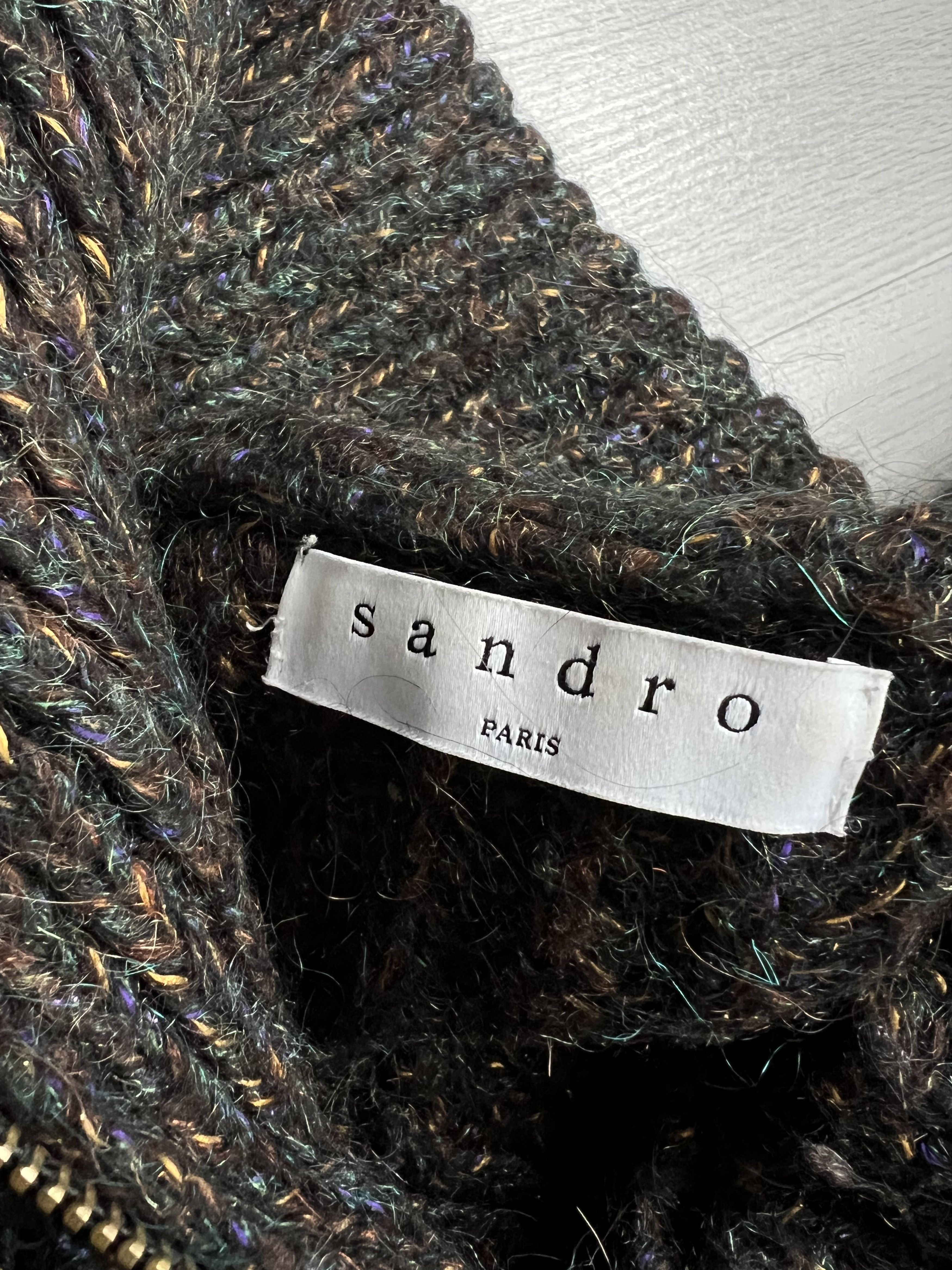 Sandro Women’s Sandro Paris Knit Quarter Zip Pullover Sweater Size S / US 4 / IT 40 - 4 Thumbnail