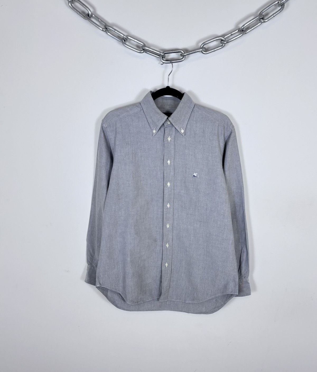 Etro Etro Men’s Textured Grey Long Sleeve Shirt Button Down Size US L / EU 52-54 / 3 - 1 Thumbnail
