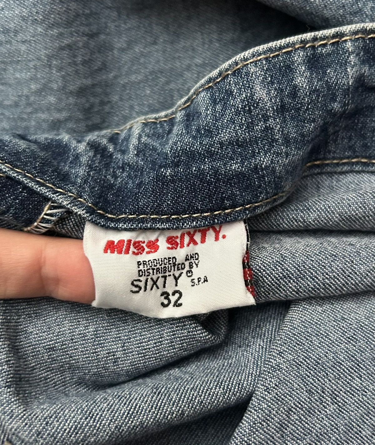 Miss Sixty 90’s Miss Sixty Blue Washed Denim Pencil Midi Skirt Size 32 Size 32" / US 10 / IT 46 - 7 Thumbnail