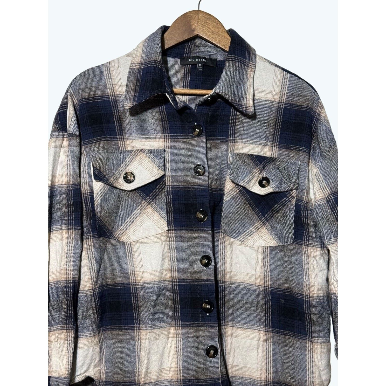 Other Blu Pepper Shacket Medium Plaid Shirt Jacket Size M / US 6-8 / IT 42-44 - 2 Thumbnail