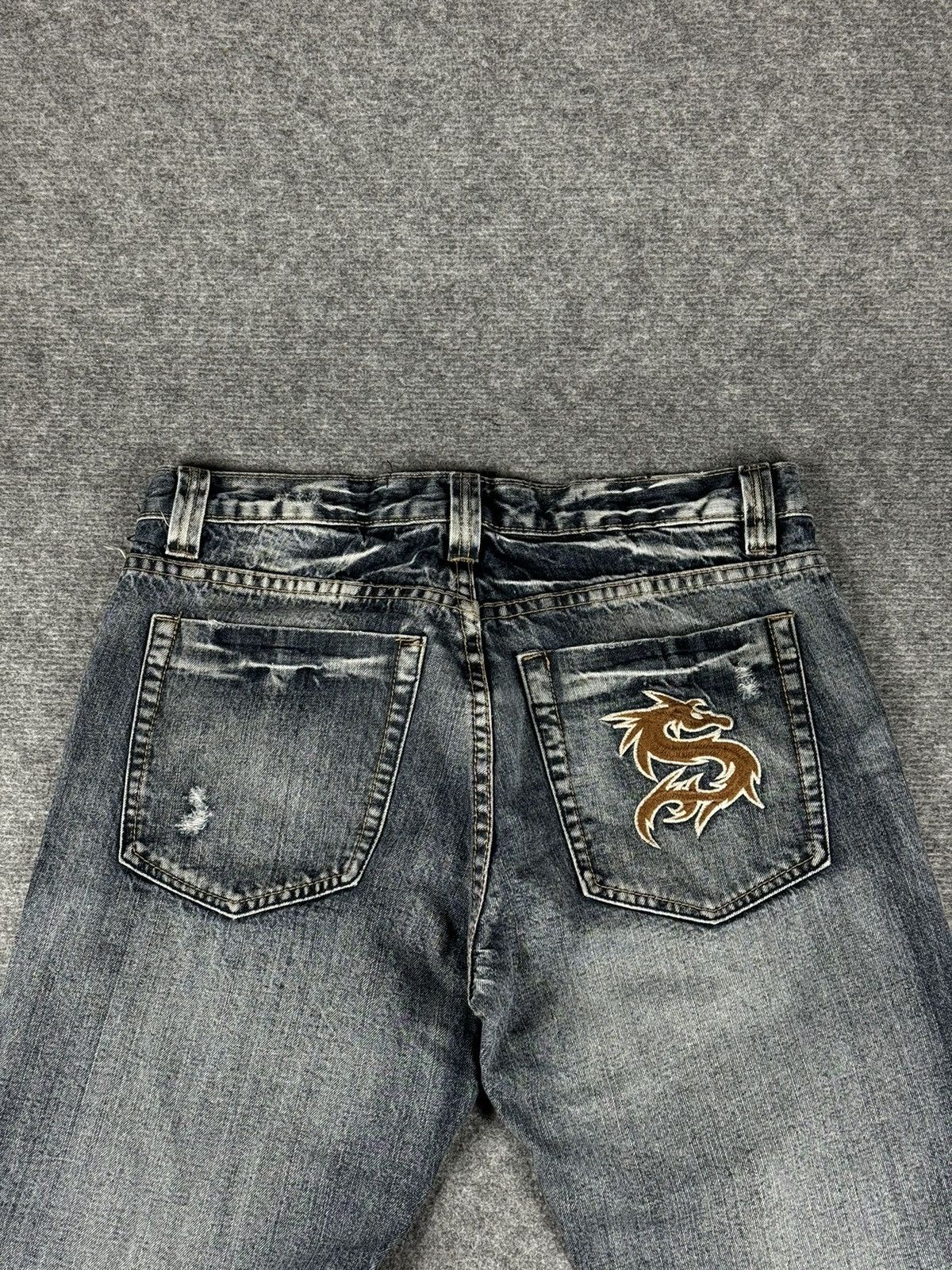 Japanese Brand Vintage distressed denim emroidered swag pants y2k denim Size US 34 / EU 50 - 4 Thumbnail