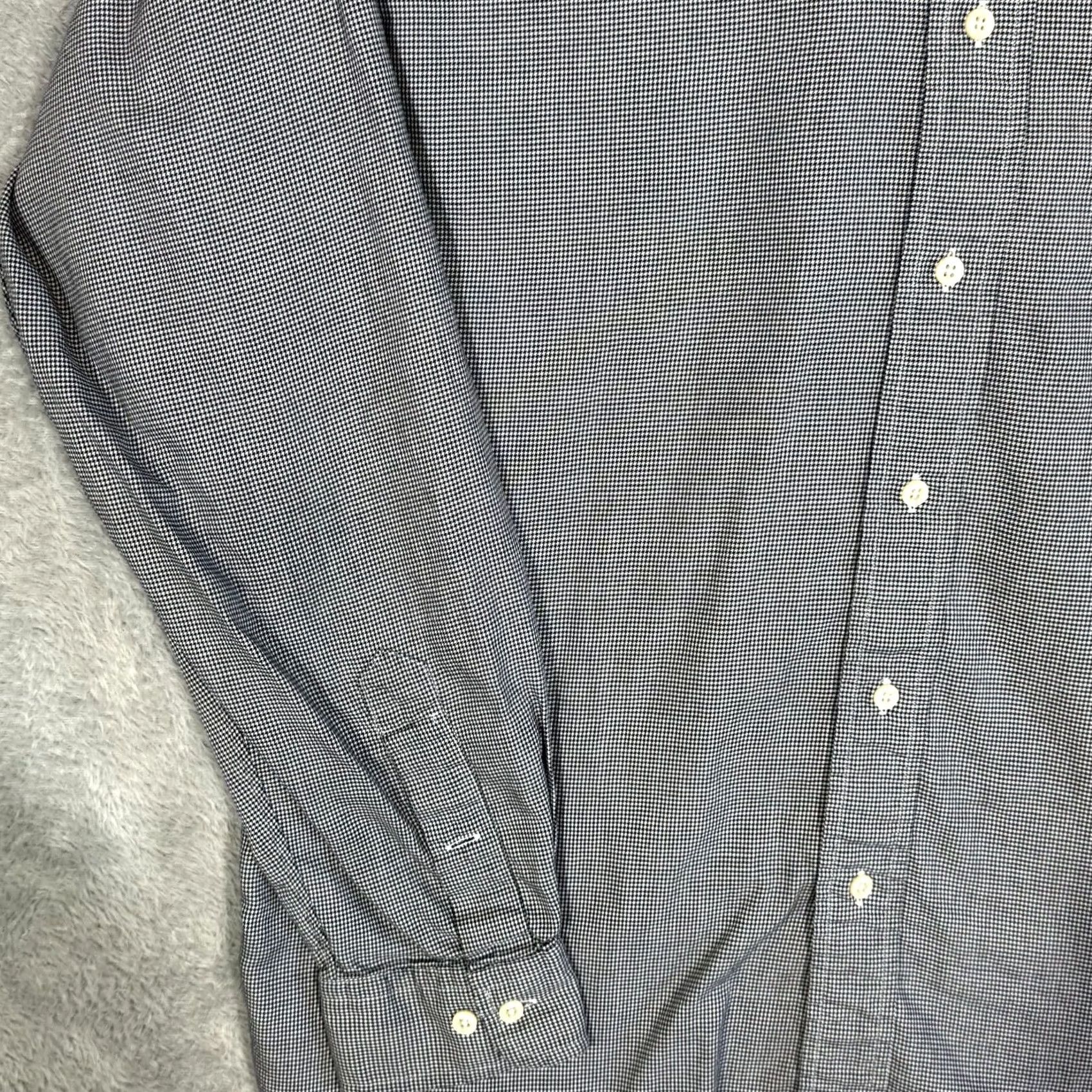 Ralph Lauren Ralph Lauren Yarmouth Dress Shirt Gray Houndstooth 16 / 34–35 Men’s Cotton Long Sleeve Button-Down Collar Shirt Size 42R - 3 Thumbnail