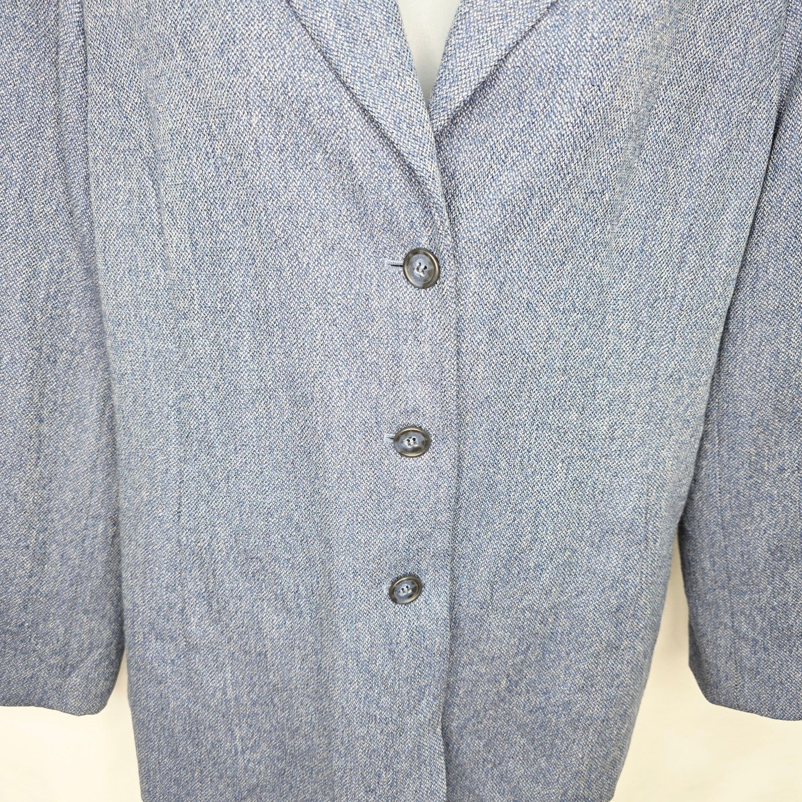 Other Vintage Talbots Petites Blue 100% Wool Women Blazer Jacket Size XL / US 12-14 / IT 48-50 - 8 Thumbnail