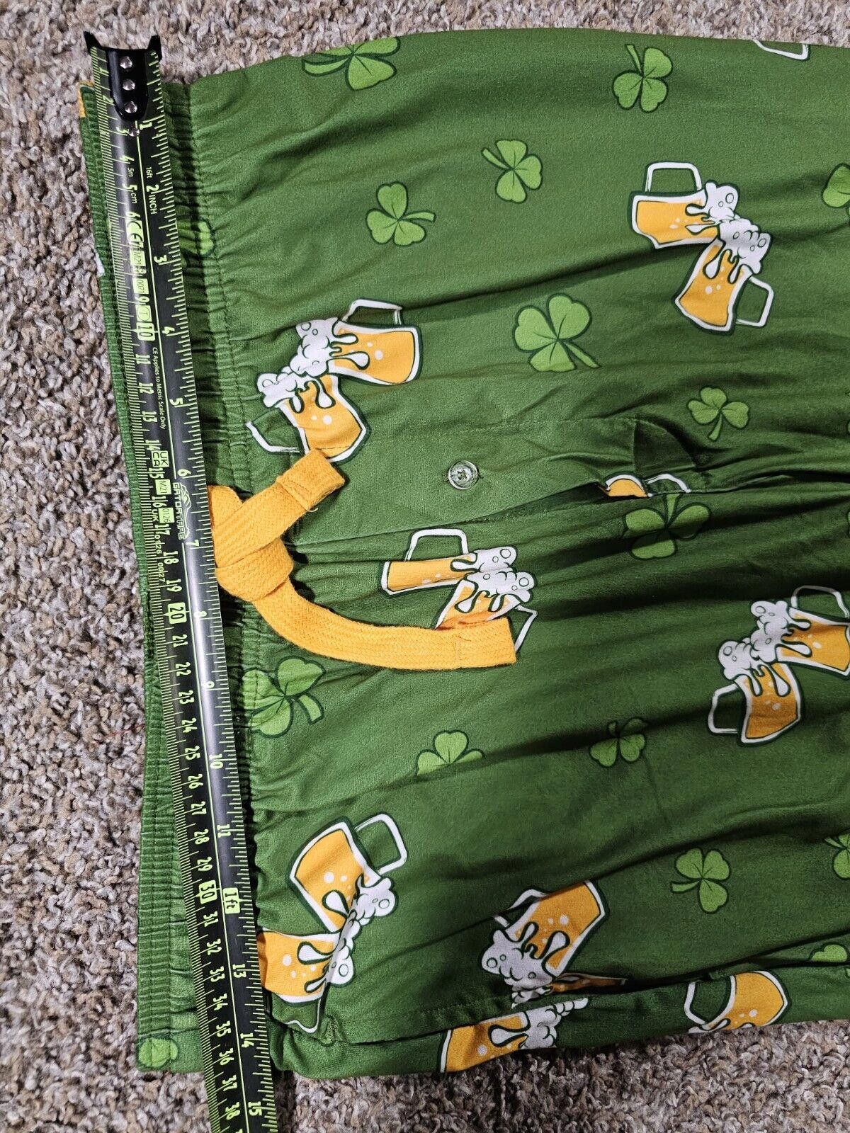 Designer Sleep Pants by Bioworld Sz Small Beer & Shamrock Drawstring Size ONE SIZE - 4 Thumbnail