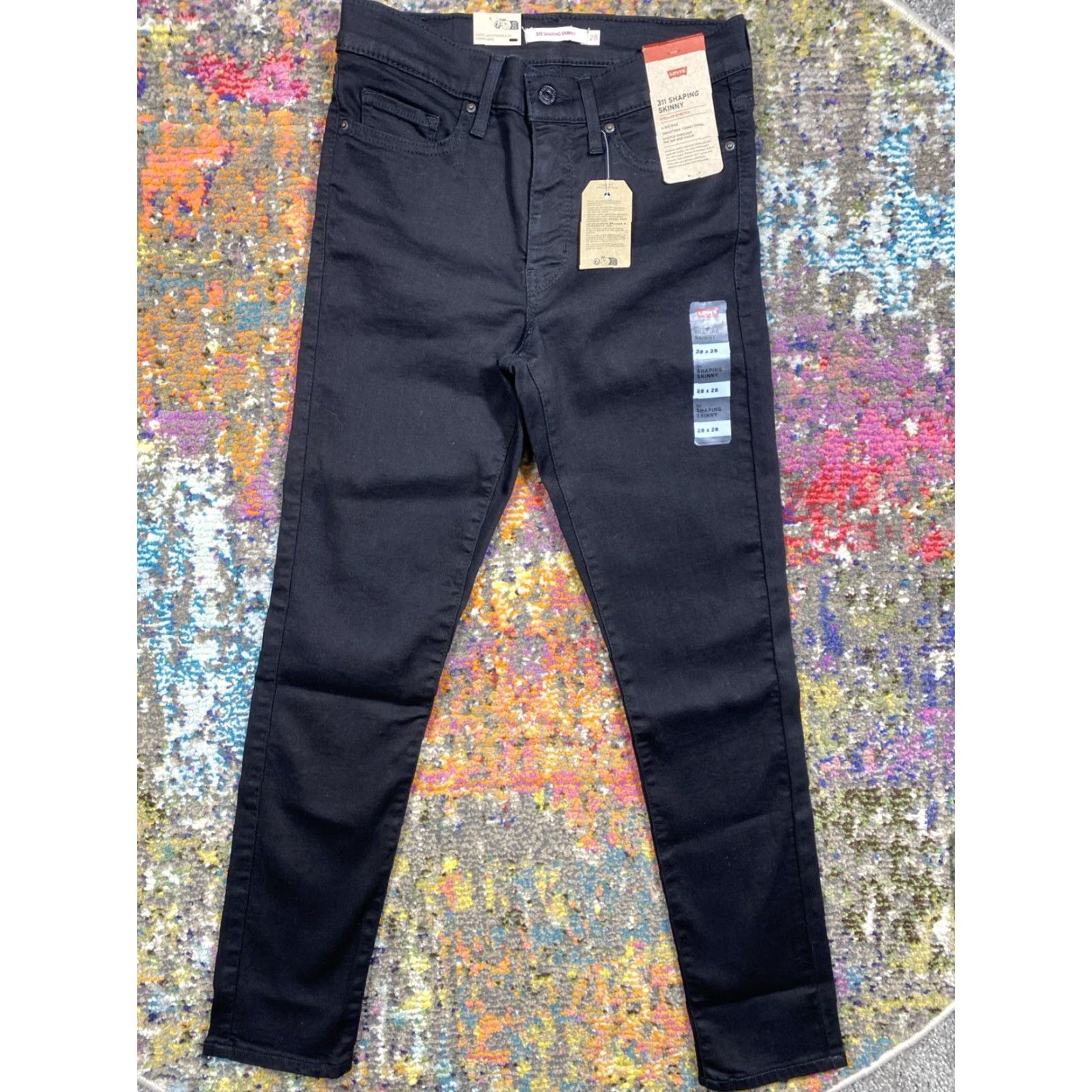 Levi's Levi's Womens 311 Shaping Skinny Jeans Black Mid Rise 28x28 Regular Denim Zip Shoes Logo 5-Pocket Womens Jeans Size 28" / US 6 / IT 42 - 2 Thumbnail