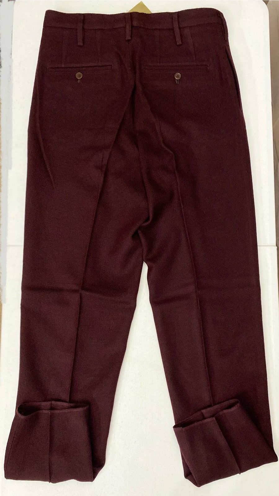 Yohji Yamamoto Yohji Yamamoto 🇯🇵 Dark Wine Crepe Wool Knit Trousers 34 NEW Size US 34 / EU 50 - 5 Thumbnail