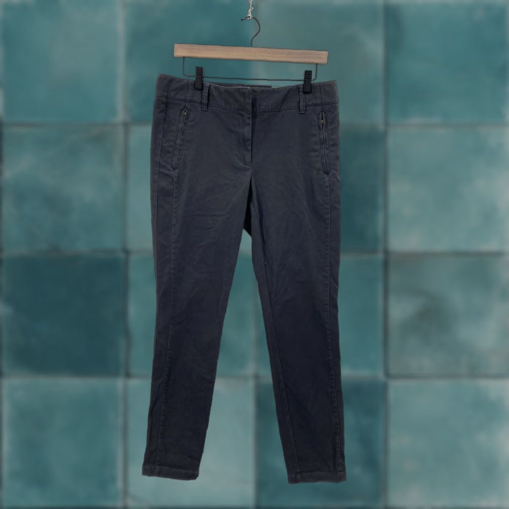 Loft LOFT Ann Taylor Pants Womens 8 Gray Marisa Skinny Ankle Stretch Sateen Chino Size 30" / US 8 / IT 44 - 1 Thumbnail