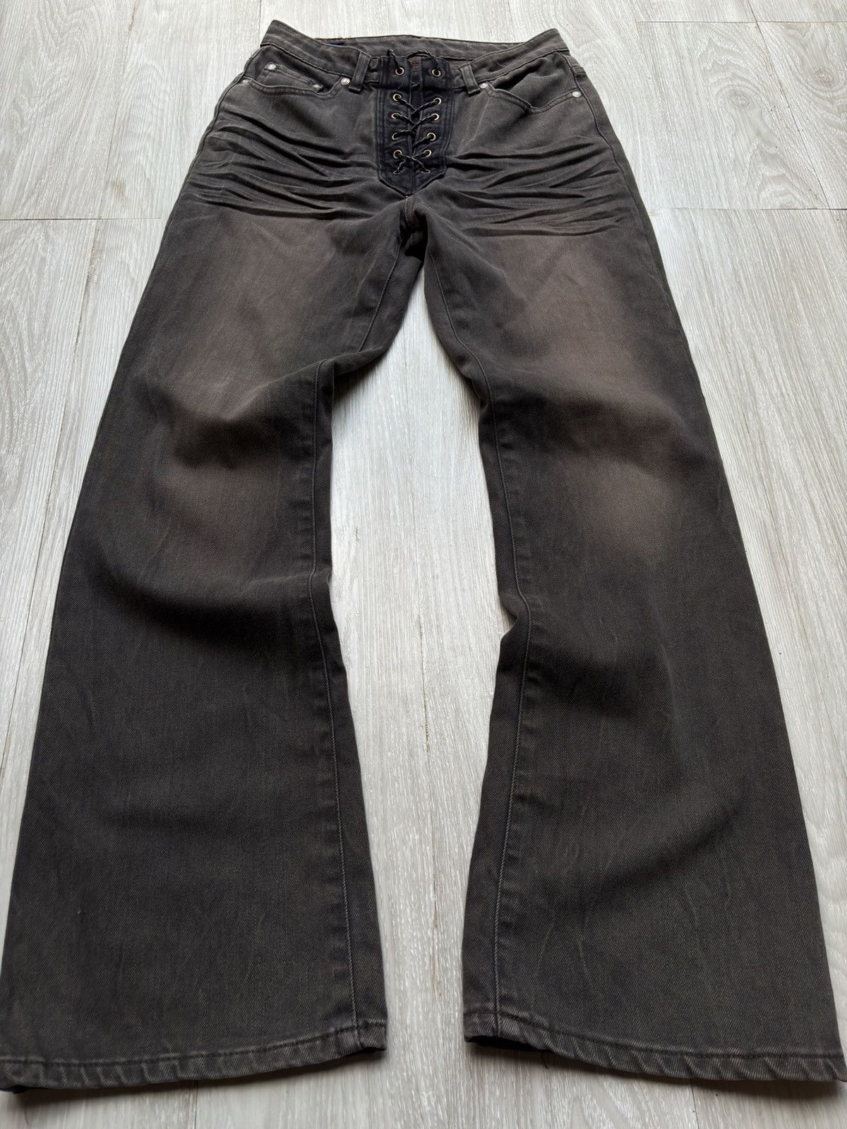 パンツ 00s LAGATE japanese label flare denim 00s Japanese label tornado mart flare denim pants lace up