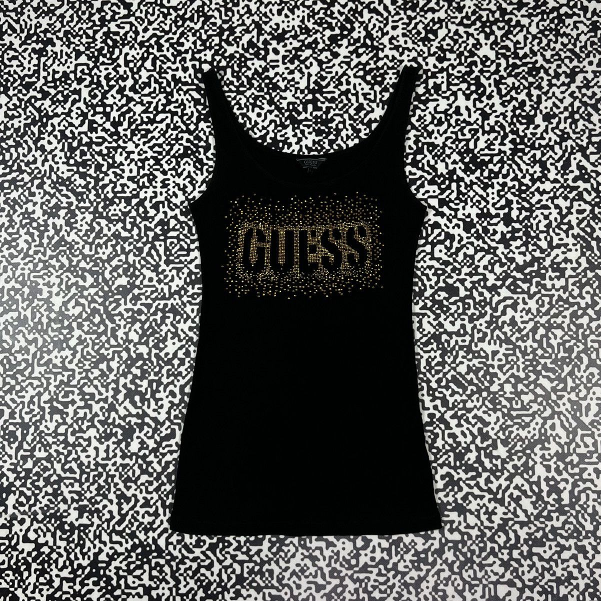 Guess Vintage Y2K GUESS Rhinestones Logo Sexy Retro Style Tank Top Size L / US 10 / IT 46 - 2 Thumbnail
