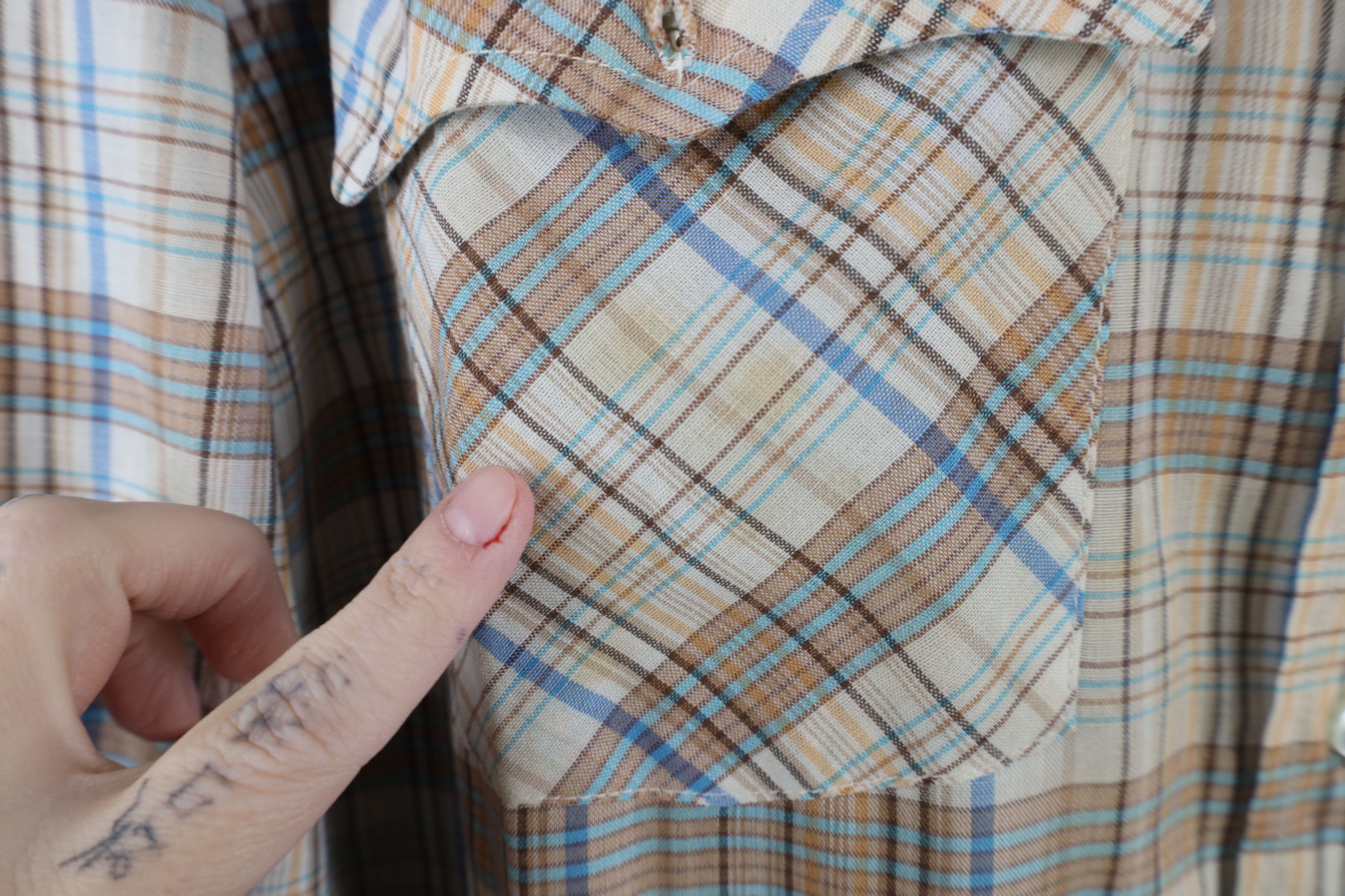 Levi's Vintage 70s Levis Western Cowboy Button Shirt Plaid USA Size US L / EU 52-54 / 3 - 8 Thumbnail
