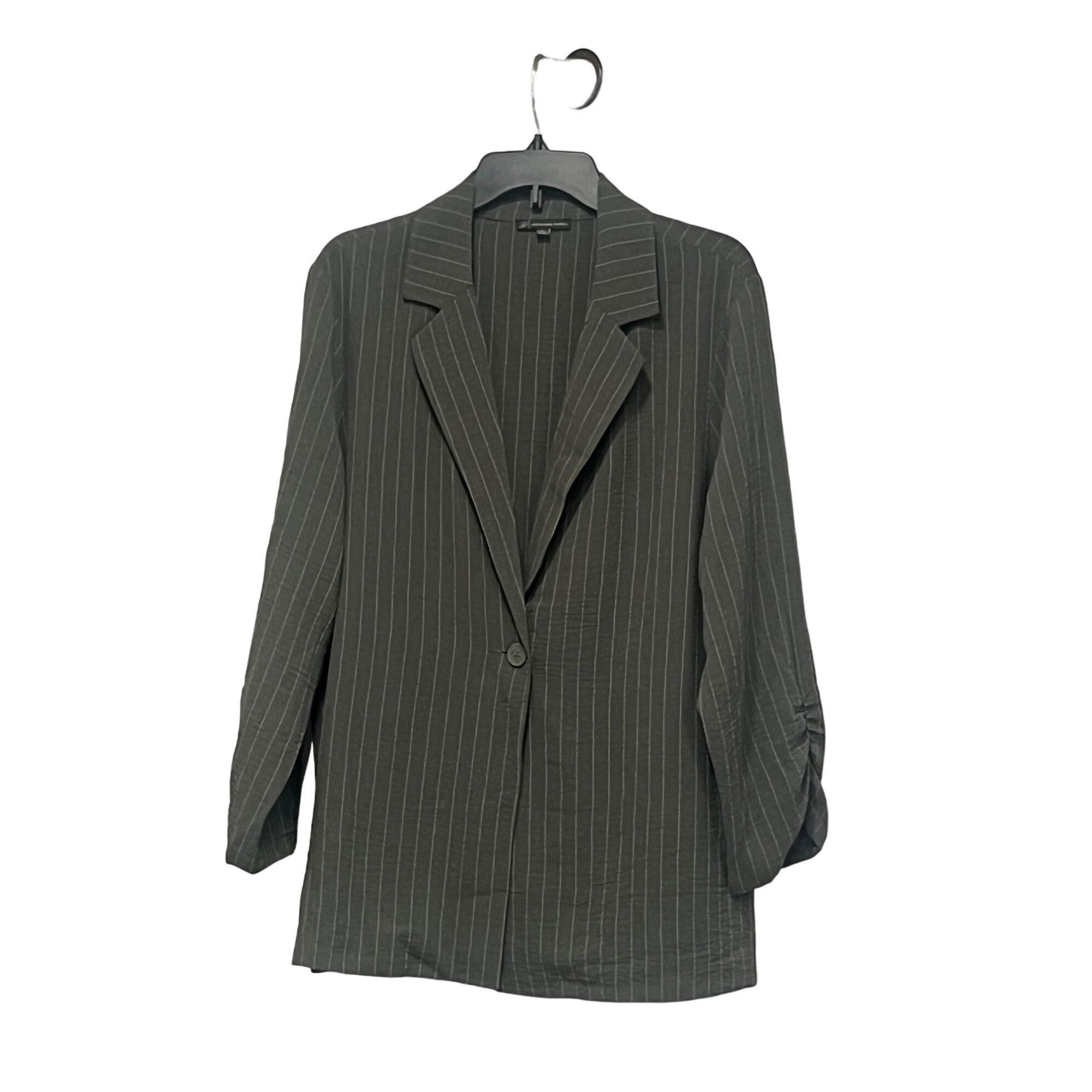 Adrianna Papell Adrianna Papell Pinstripe One Button Jacket In Park Green/iv Size XL / US 12-14 / IT 48-50 - 9 Thumbnail