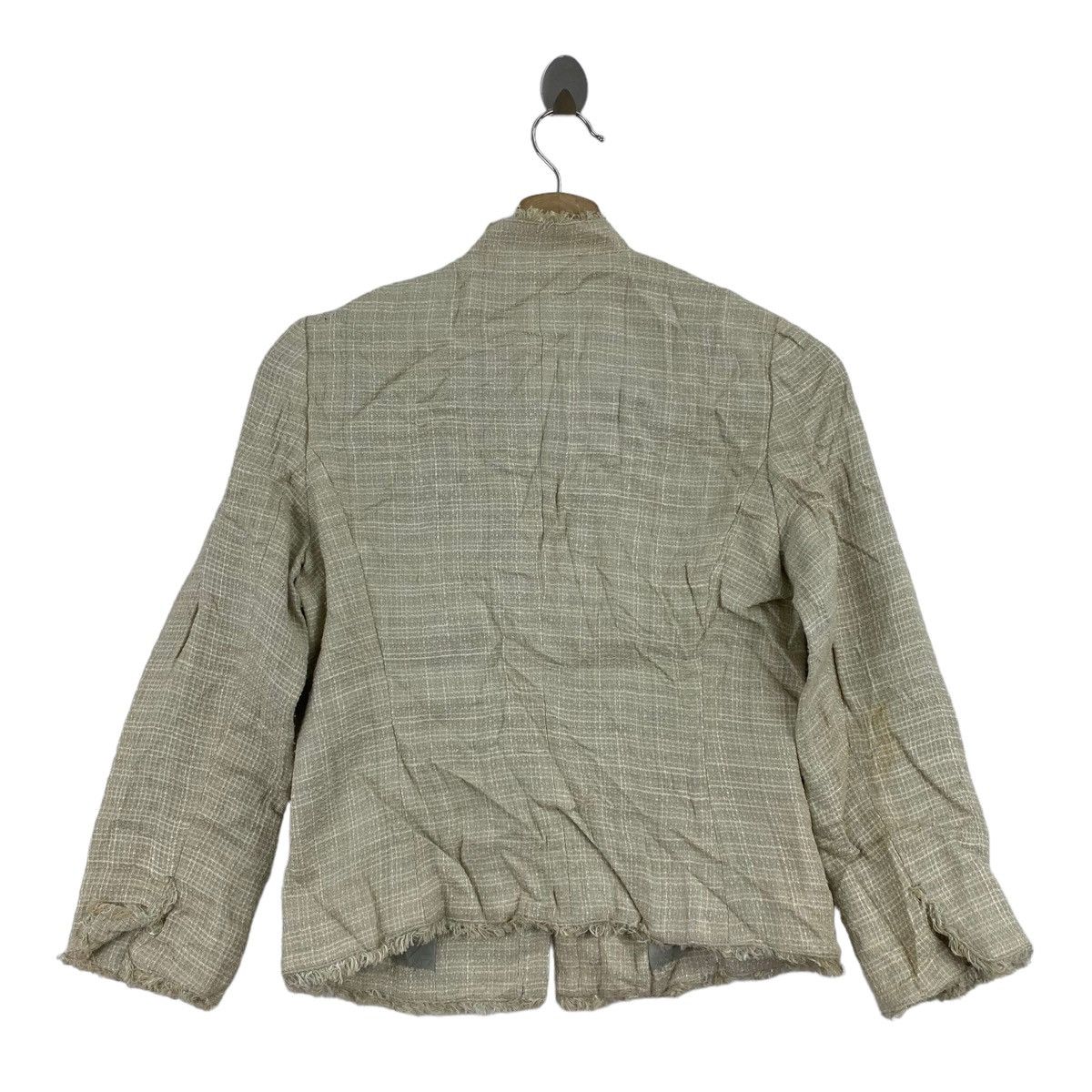 Japanese Brand ANAYI Japanese Brand Check Tartan Tweed Cream Coat Size XS / US 0-2 / IT 36-38 - 2 Thumbnail