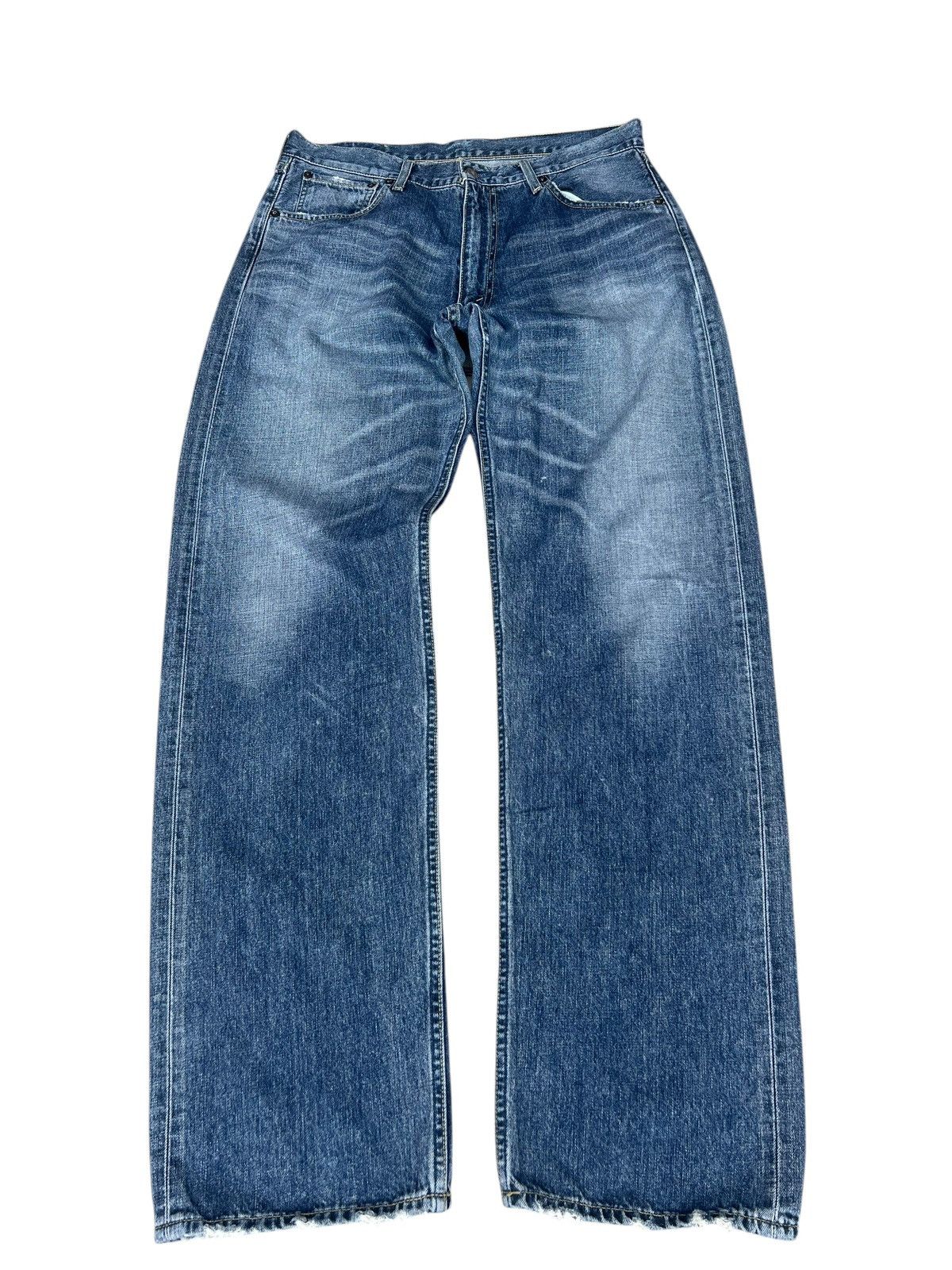Levi's 2006 Levi’s 503 Leather Patch Distressed Faded Denim Jeans Size US 34 / EU 50 - 1 Thumbnail