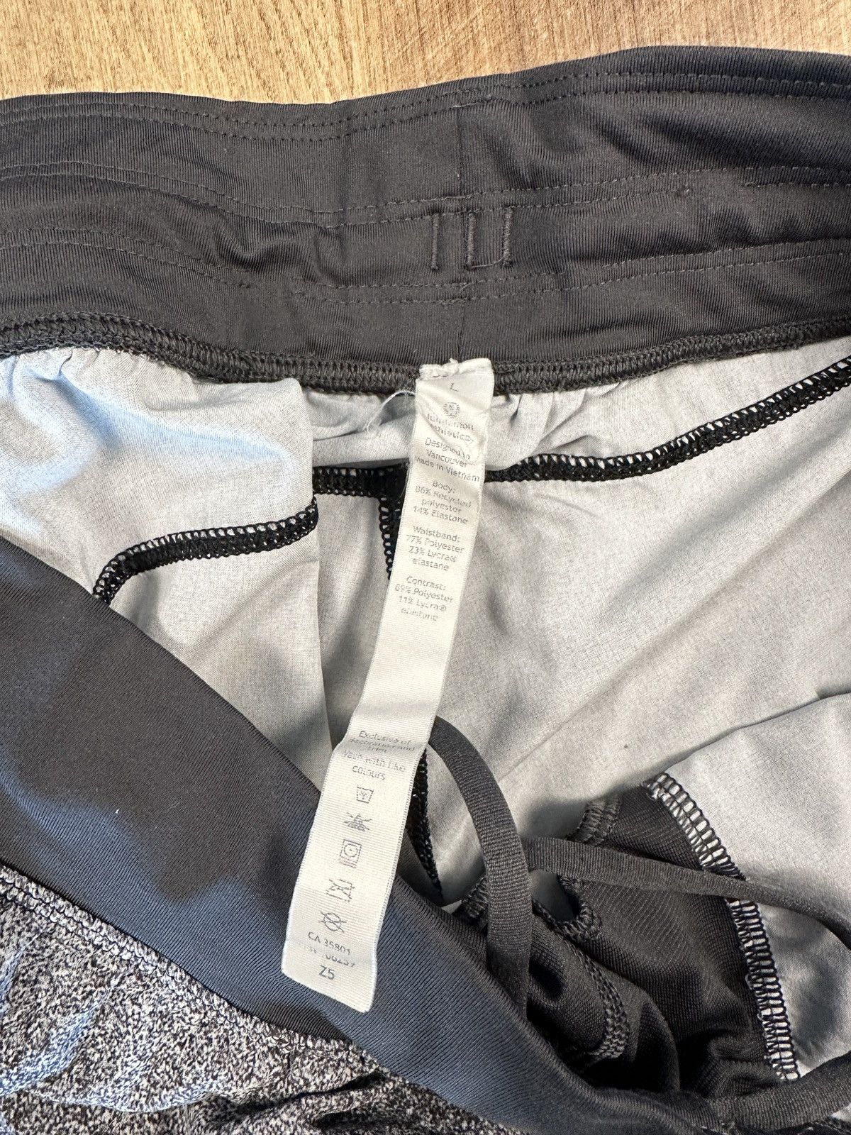 Lululemon Men’s Lululemon T.H.E. Shorts Large Gray Black 7” inseam Size US 33 - 4 Thumbnail
