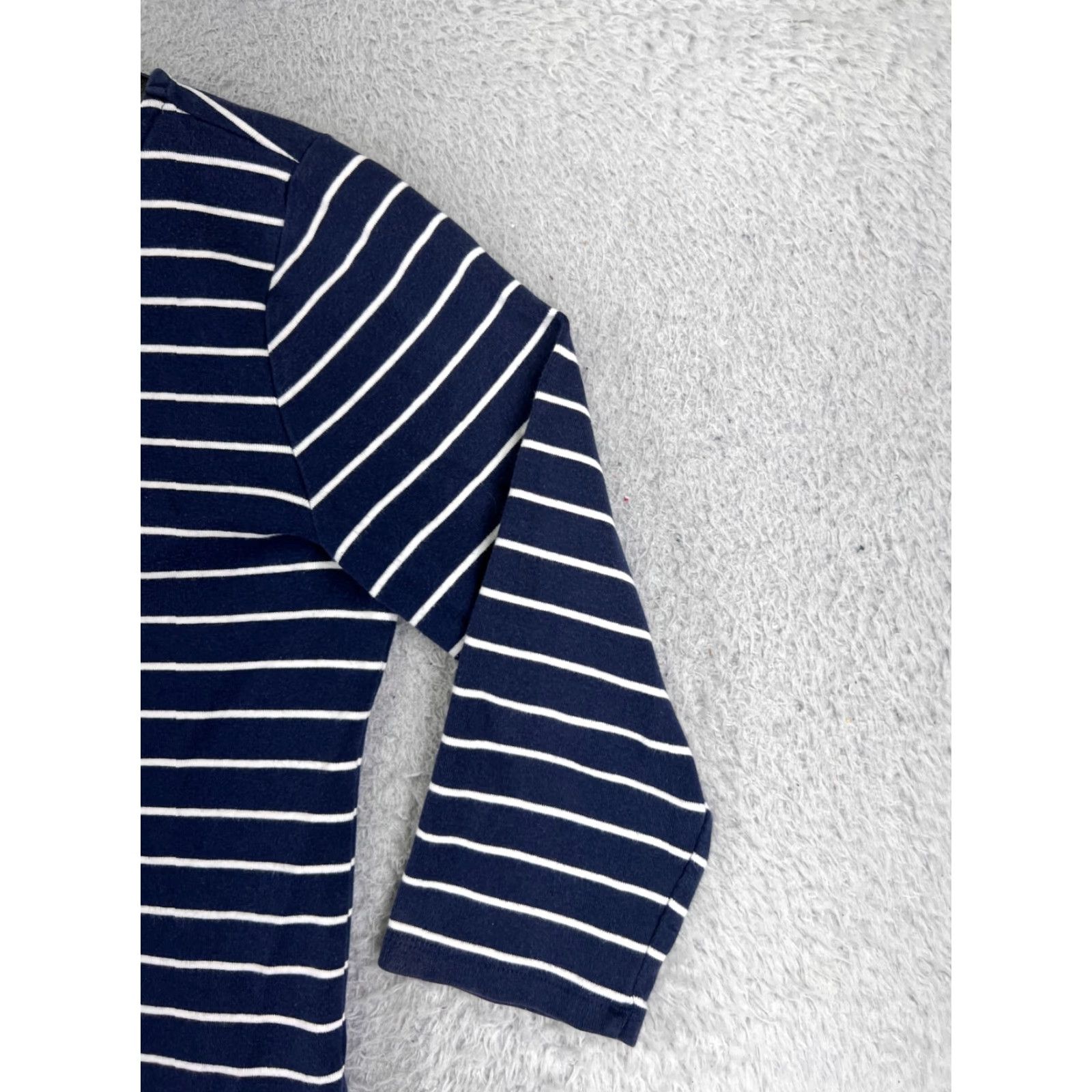 Polo Ralph Lauren VINTAGE Polo Ralph Lauren Shirt Juniors XL Blue Stripe 3/4 Sleeve Round Neck Casual Cotton Size XL / US 12-14 / IT 48-50 - 5 Thumbnail