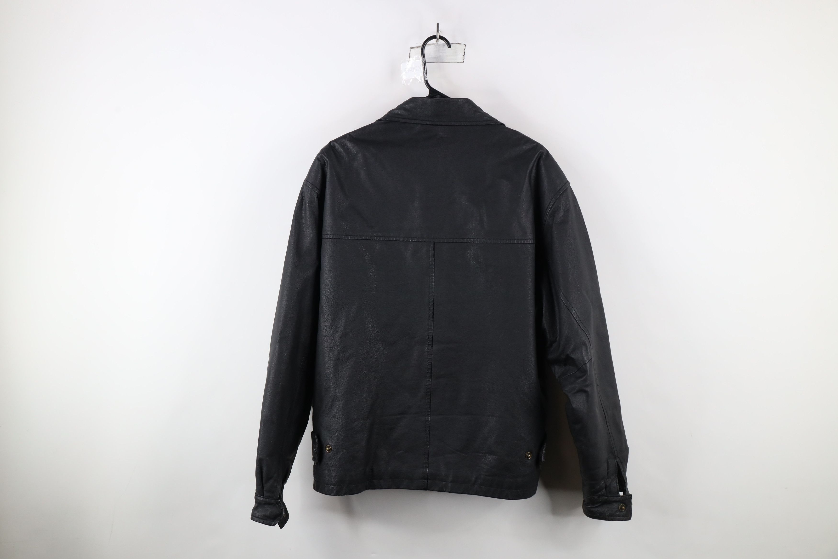 Vintage Vintage 90s Streetwear Button Back Leather Jacket Black Size US L / EU 52-54 / 3 - 15 Thumbnail