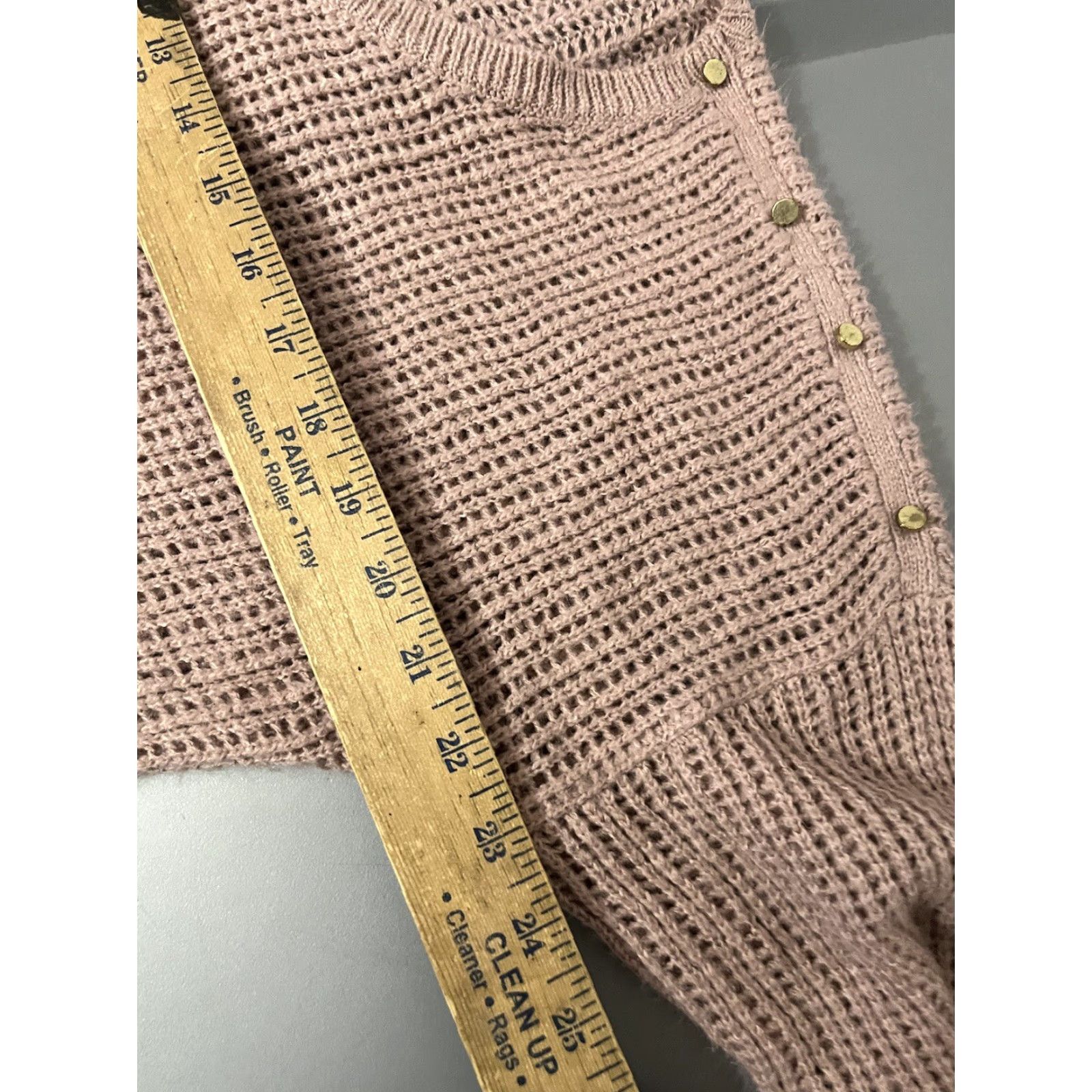Gap Gap Pink Crochet Knit Pullover Sweater - Long Sleeve, V-Neck, Acrylic Size Large, Women Clothing, Casual Knitwear, Regular Fit Size L / US 10 / IT 46 - 5 Thumbnail
