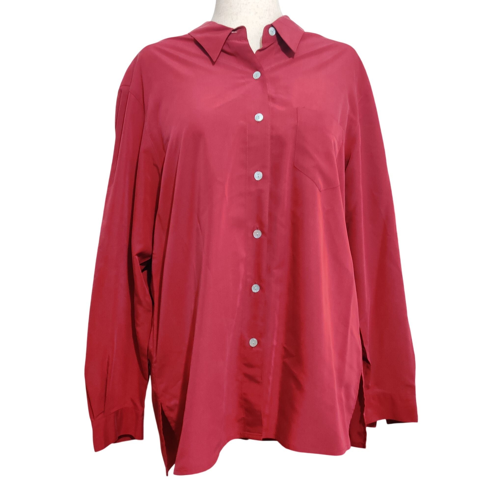 Other French Laundry XL Oversized Button Up Shirt Relaxed Fit Blou Size XL / US 12-14 / IT 48-50 - 1 Thumbnail