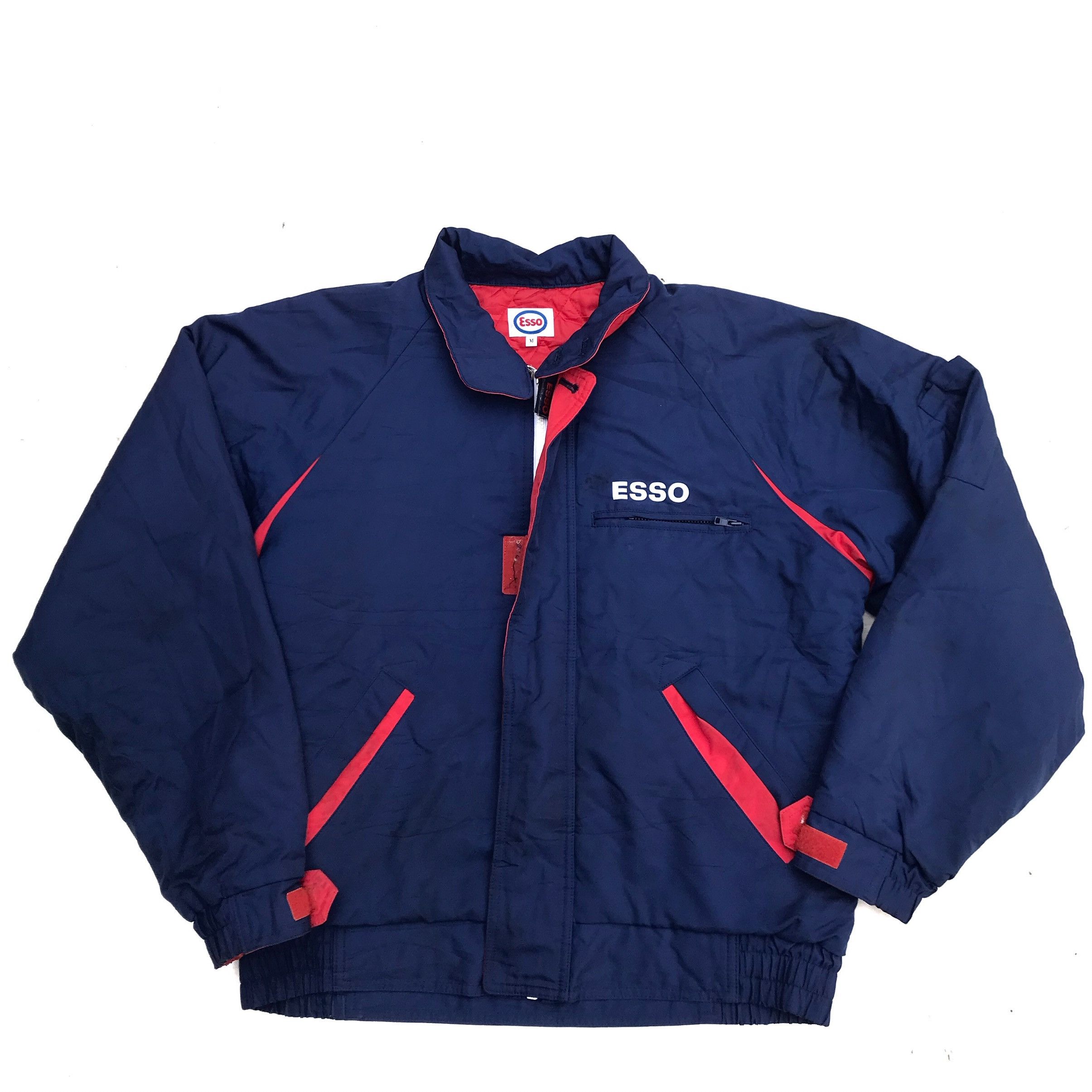 Japanese Brand Esso Us Safety Reflective Gas Station Staff Jacket Blue Size US M / EU 48-50 / 2 - 1 Thumbnail