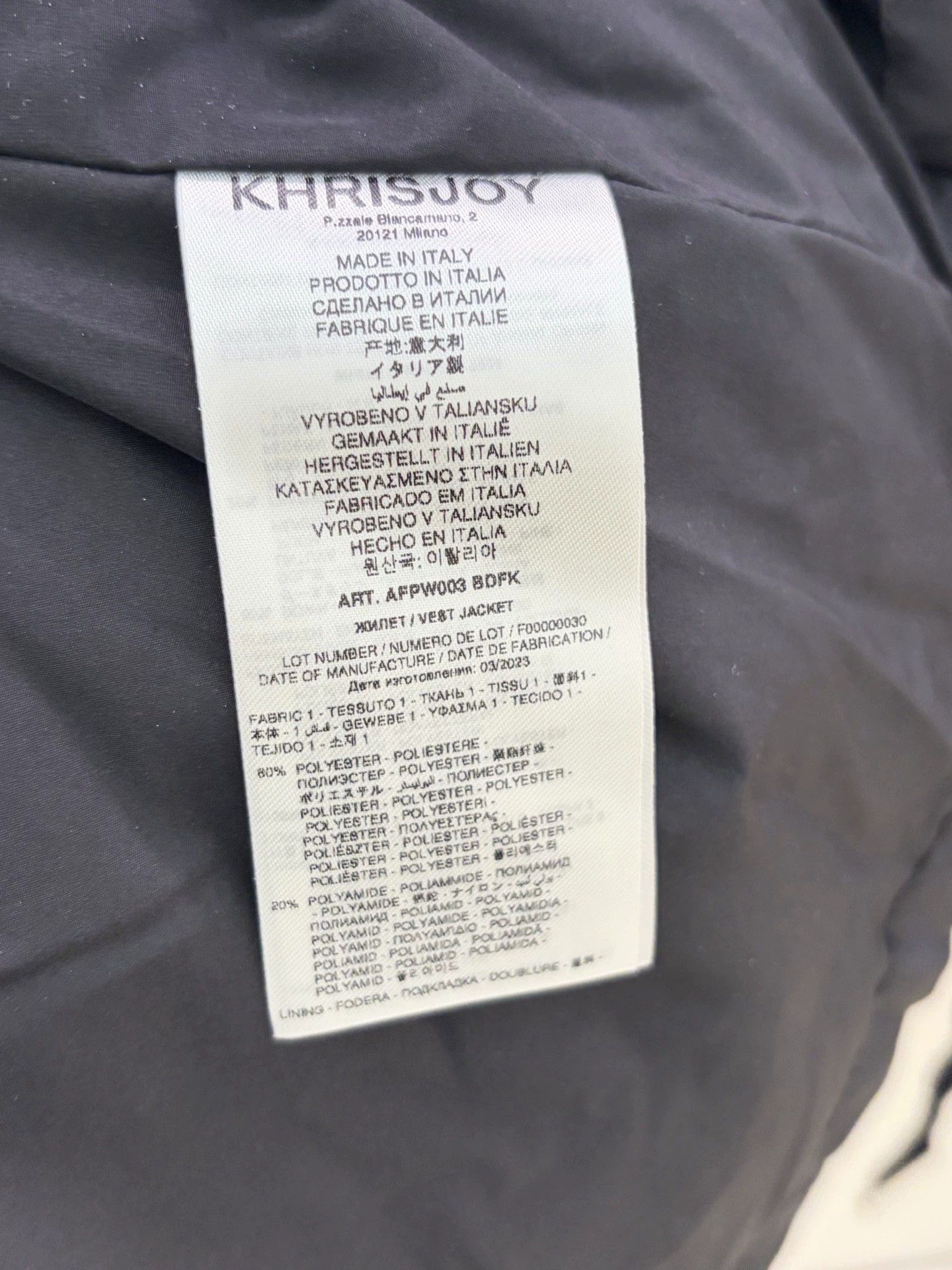 Khrisjoy KHRISJOY 99 new black gray camo down vest 50 Size US M / EU 48-50 / 2 - 4 Thumbnail